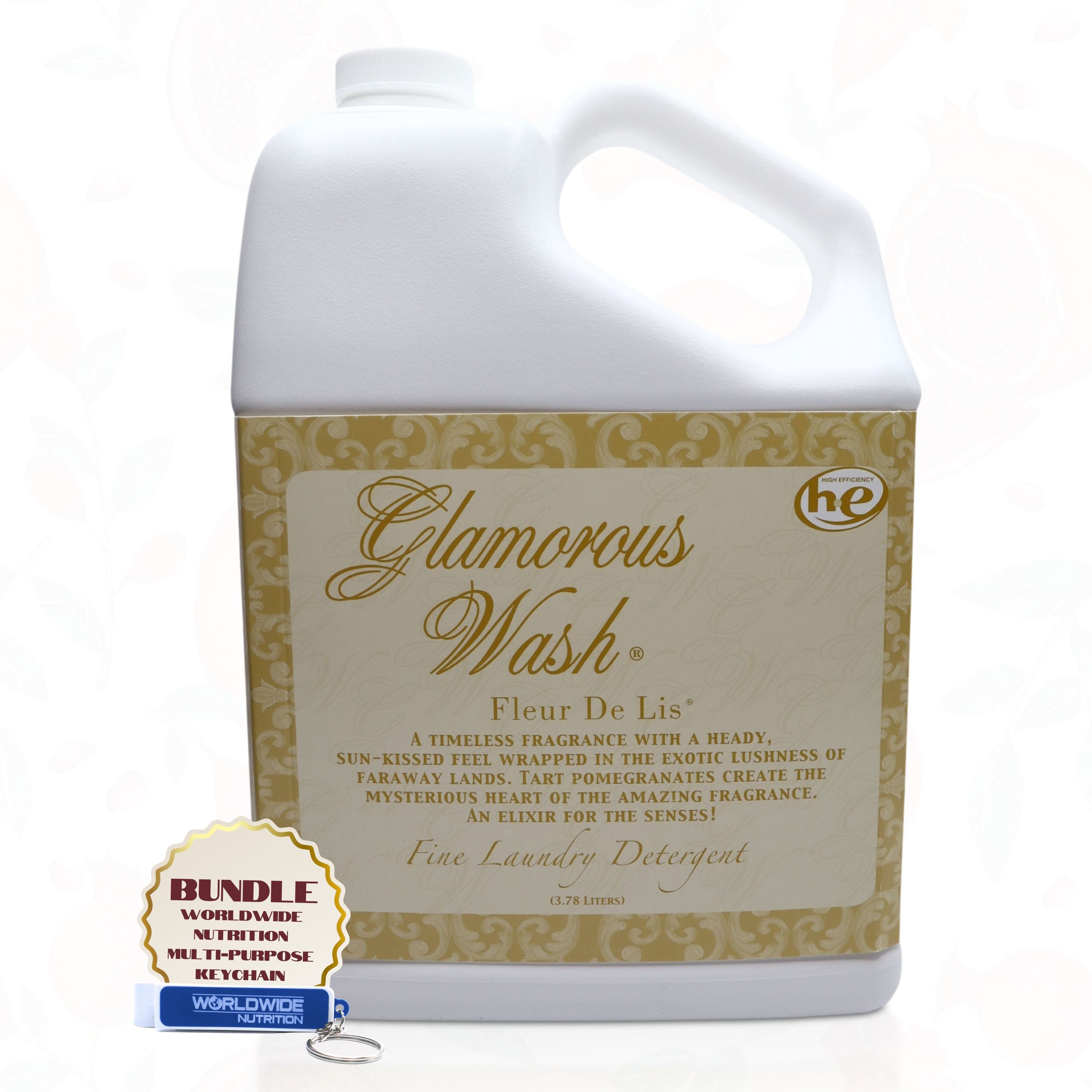 Tyler Candle Company Glamorous Wash Fleur De Lis Scent Fine Laundry Liquid Detergent, 128 oz 3.78L - Gentle on Delicate, Specialty and Fine Fabrics - 1 Container
