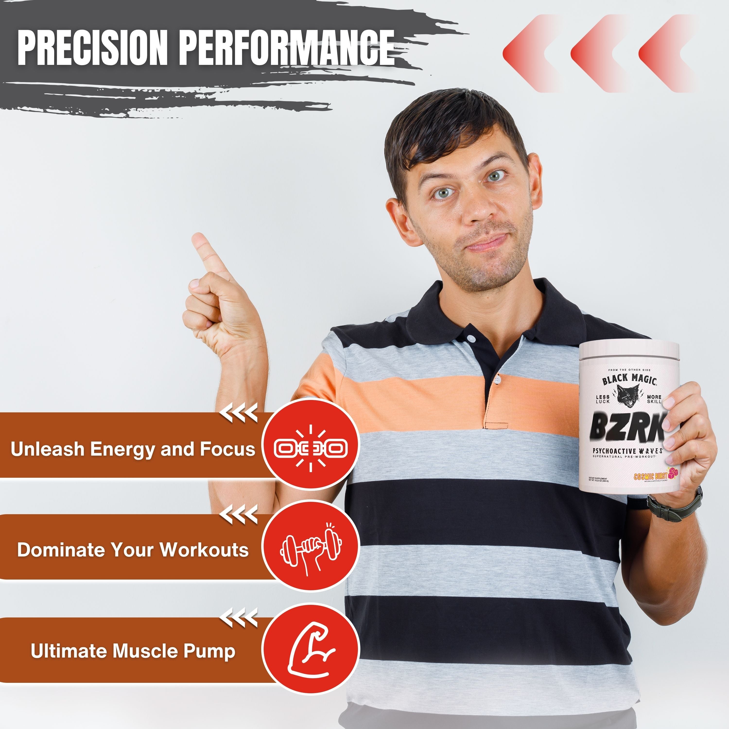 Black Magic Supply BZRK Psychoactive Waves Pre-Workout Powder - Cosmic Burst - 16.23oz (460g) - Pack of 1