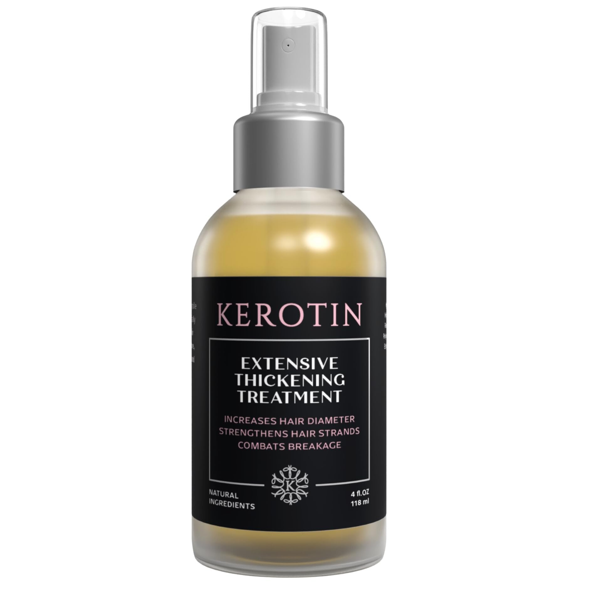 Kerotin Hair Thickening Treatment Spray (4 fl oz) - for Fine & Thin Hair Growth in Women, Heat Protectant, Repair Mist for Volume, Body & Shine, Diameter Booster - Natural, Sulfate & Cruelty Free, Made in USA