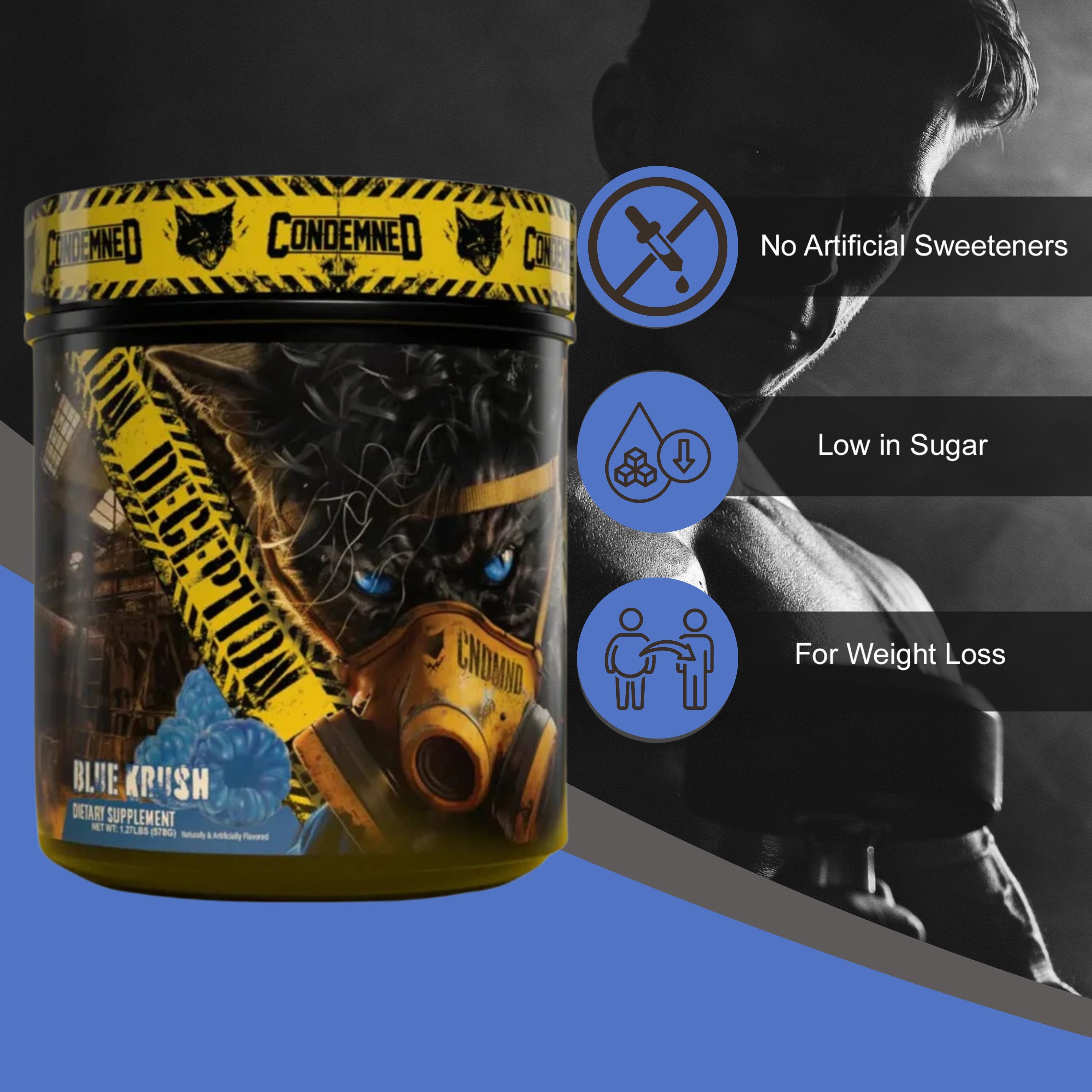 Black Magic Supply X Condemned Labs Deception Pre-Workout - High-Stim Energy, Focus, Endurance, and Muscle Pumps - Blue Krush Flavor - 578g, 40 Servings - Pack of 1