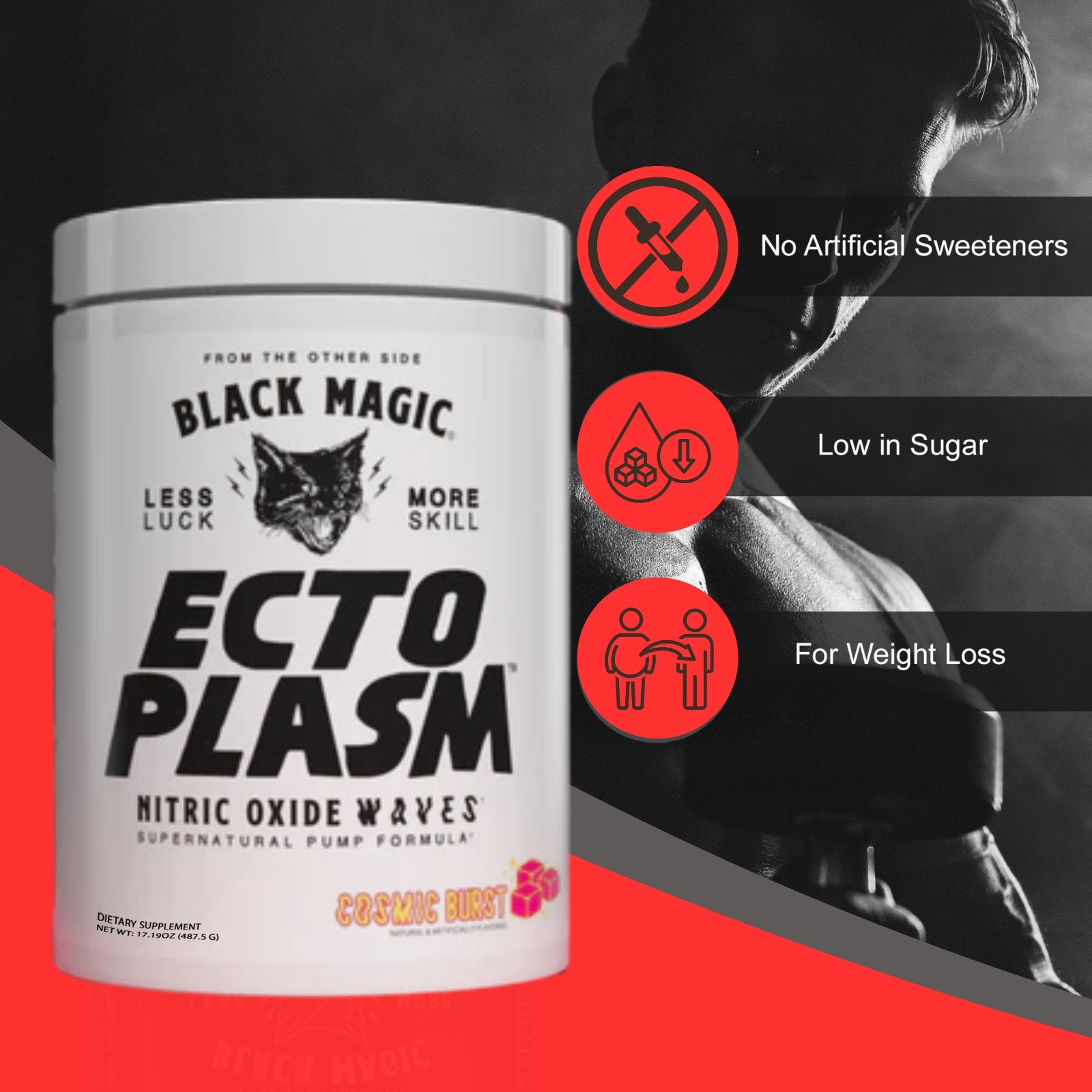 Black Magic Supply Ecto Plasm Nitric Oxide Waves Supernatural Pump Formula - Non-Stimulant Pump Igniter - Cosmic Burst Flavor - 487.5g - Pack of 1