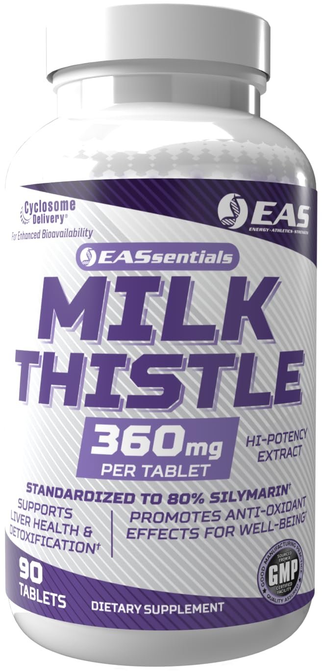 EAS Milk Thistle 360mg | Supports Liver Health & Detoxification | Better Absorption with Cyclosome Delivery | 90 Tablets