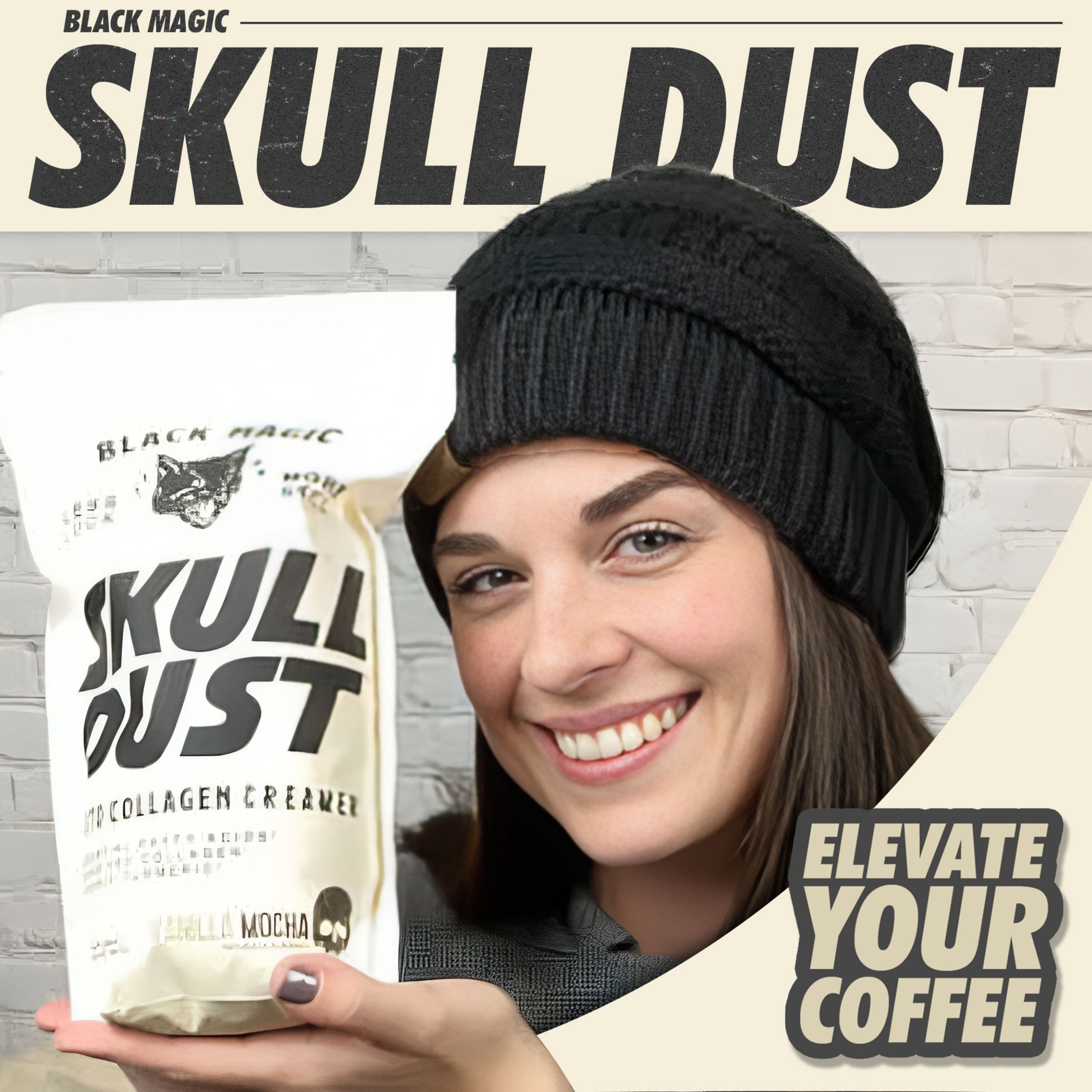 Black Magic Supply Skull Dust Keto Collagen Coffee Creamer - Vanilla Mocha - Organic Turmeric & Colombian Espresso - Keto Friendly 15.5 oz