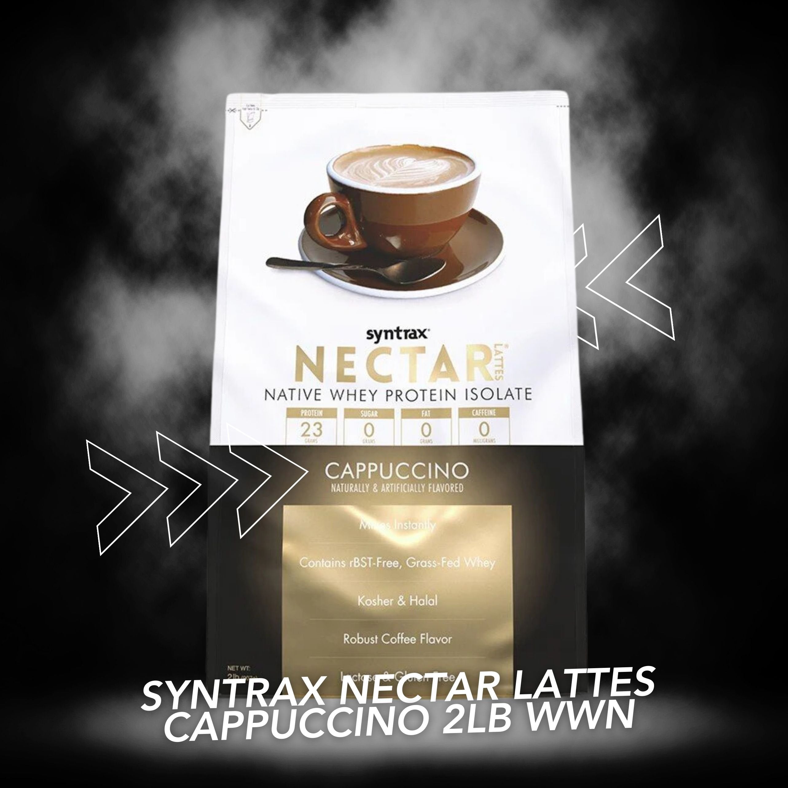 Cappuccino Syntrax Nectar Native Whey Protein Isolate (2lb Bag) Natural Vanilla - Muscle Support - with Multi-Purpose Keychain
