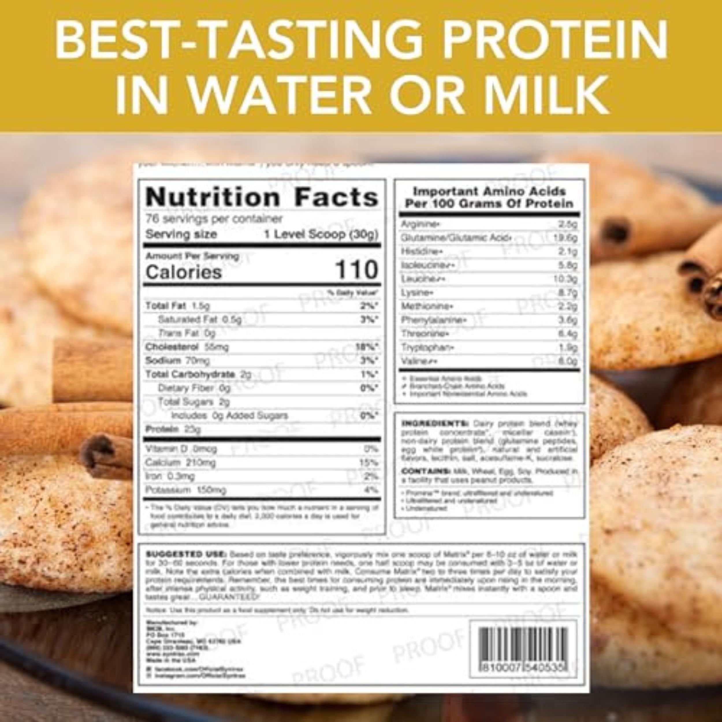 Syntrax Matrix Sustained-Release Protein Powder Blend - Kosher & Halal - Muscle Support - Banana and Cream - 5 lb - with Multipurpose Keychain