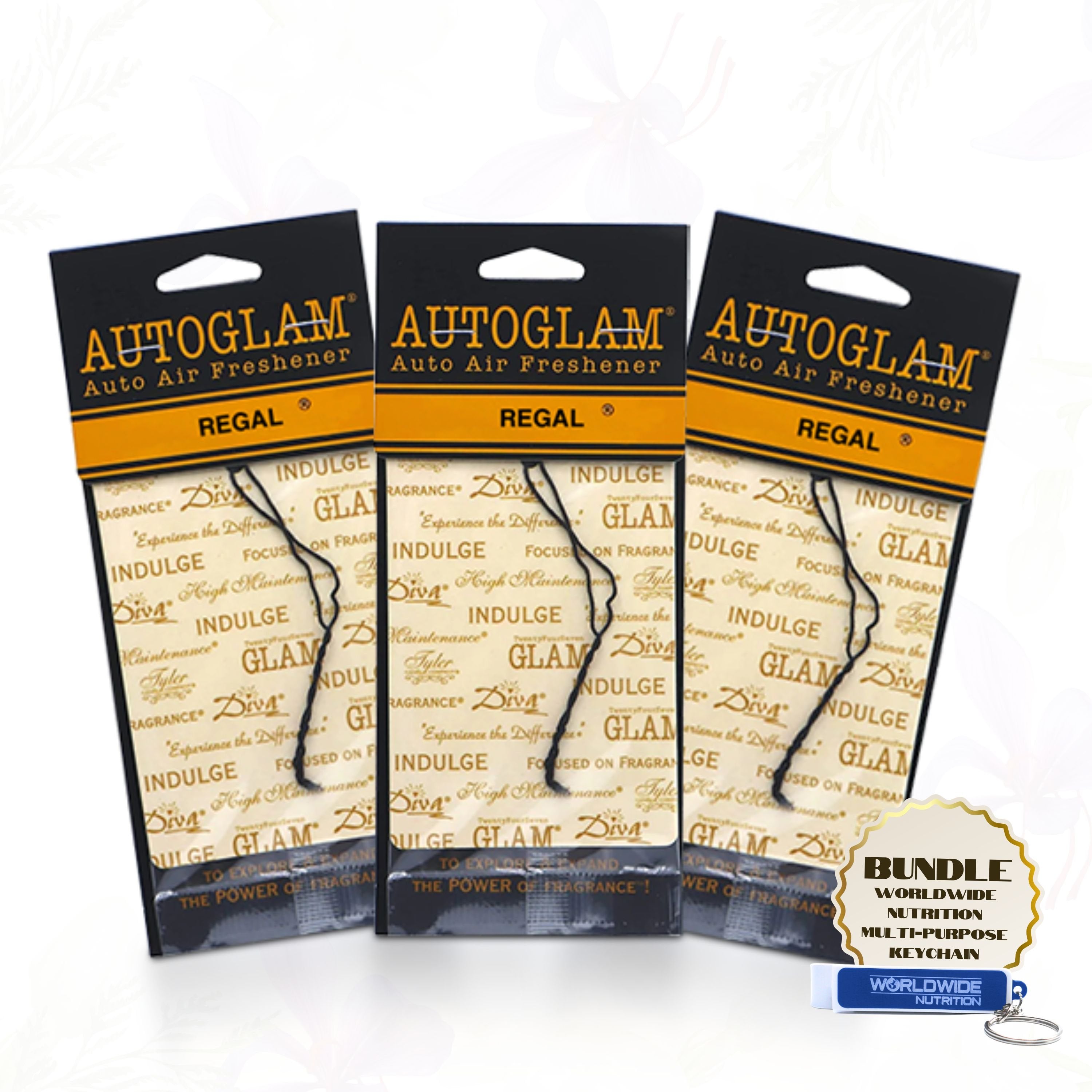 Tyler Candle Company AutoGlam Car Air Fresheners - Regal Scent - Odor Neutralizer - Long Lasting Fragrance - Pack of 3
