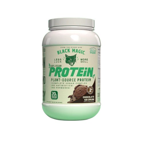 Black Magic Multi-Source Protein Powder Vegan Chocolate Ice Cream | High Protein Powder, Low Carb, Low Sugar | Whey, Egg & Casein Blend - 2 LB