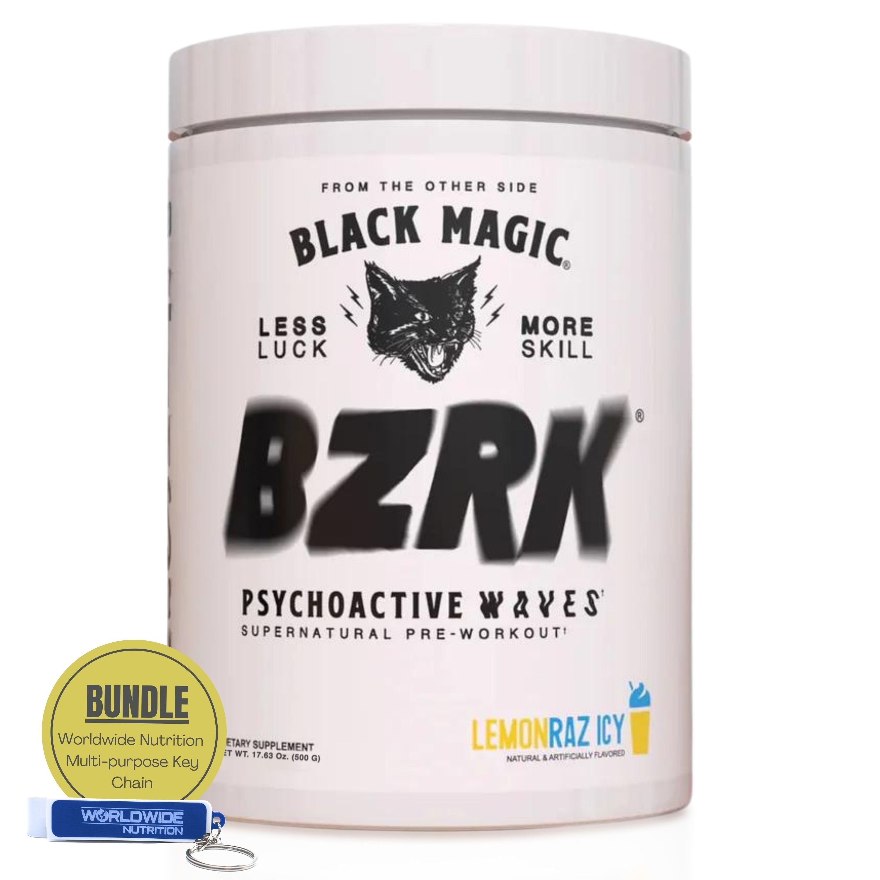 Black Magic Supply BZRK Psychoactive Waves Pre-Workout Powder - Lemonraz Icy - 17.63oz (500g) - Pack of 1