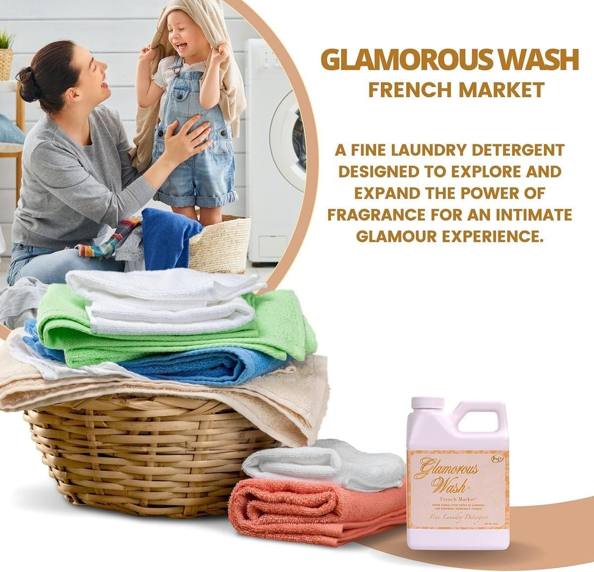 Tyler Candle Company Glamorous Wash Fine Laundry Liquid Detergent - Pack of 1 - with Multi-Purpose Keychain
