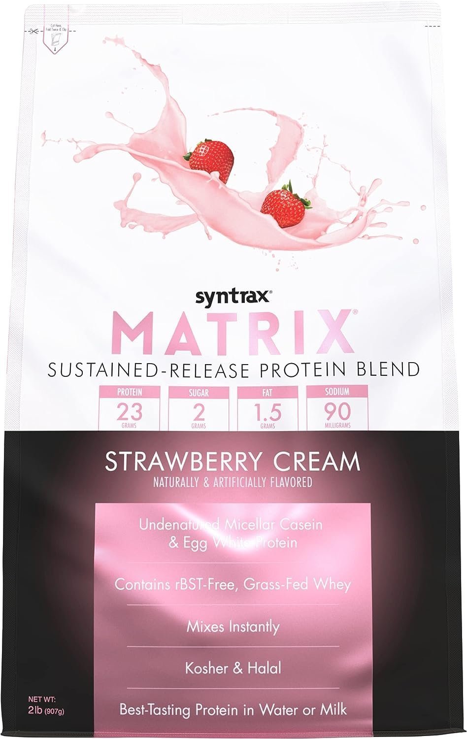 Syntrax Matrix 2.0 Sustained-Release Protein Powder Blend - rBST Free, Kosher & Halal - Muscle Support - 2 lb