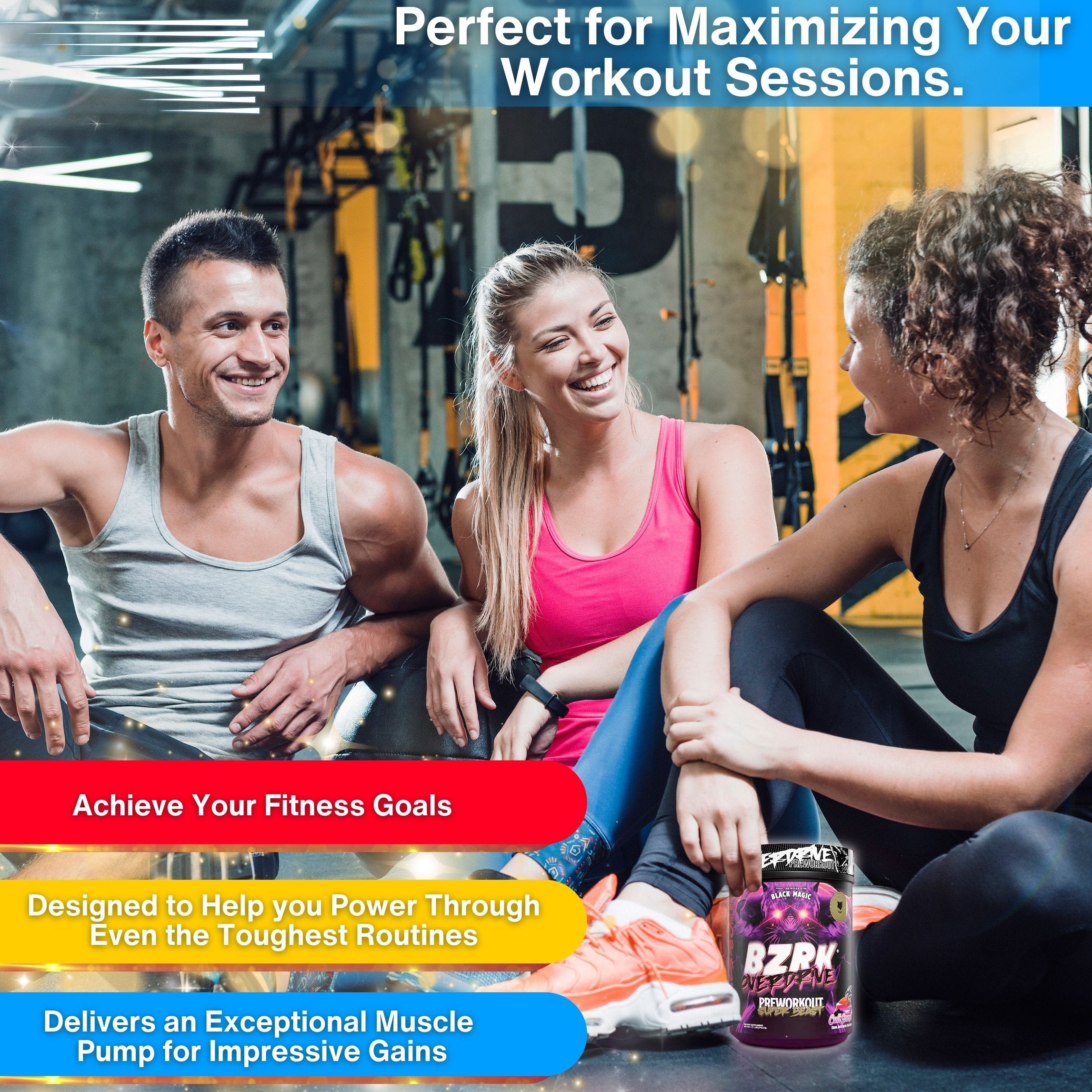 Black Magic Supply BZRK Overdrive Pre-Workout Powder, 1.7 lbs - Cali Sunset Flavor - Energy Booster - 40 Servings - Pack of 1