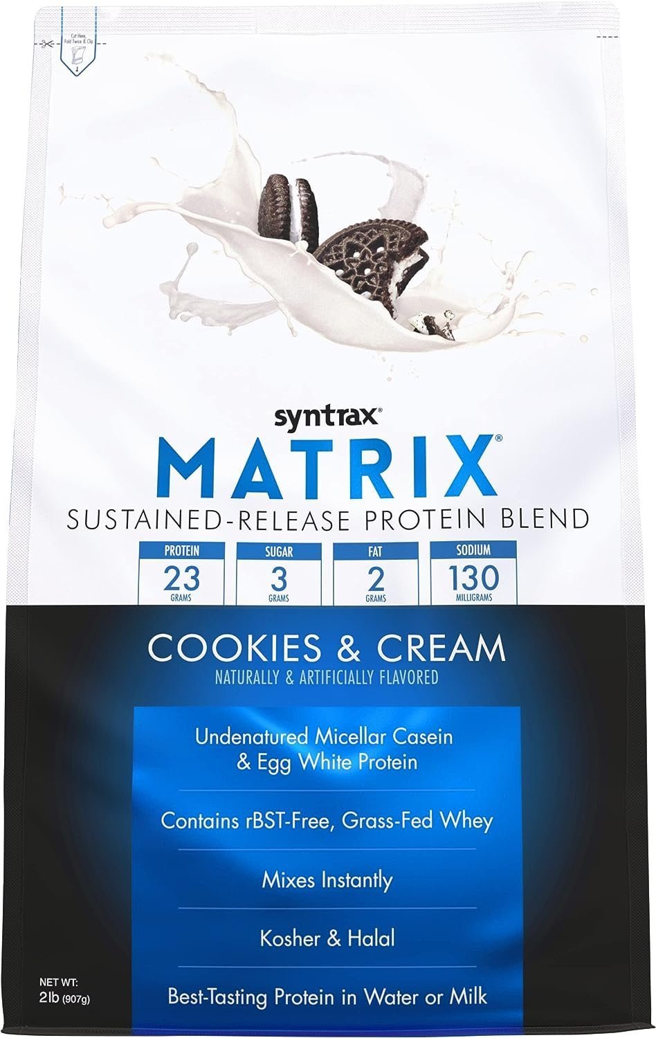 Syntrax Matrix 2.0 Sustained-Release Protein Powder Blend - rBST Free, Kosher & Halal - Muscle Support - 2 lb