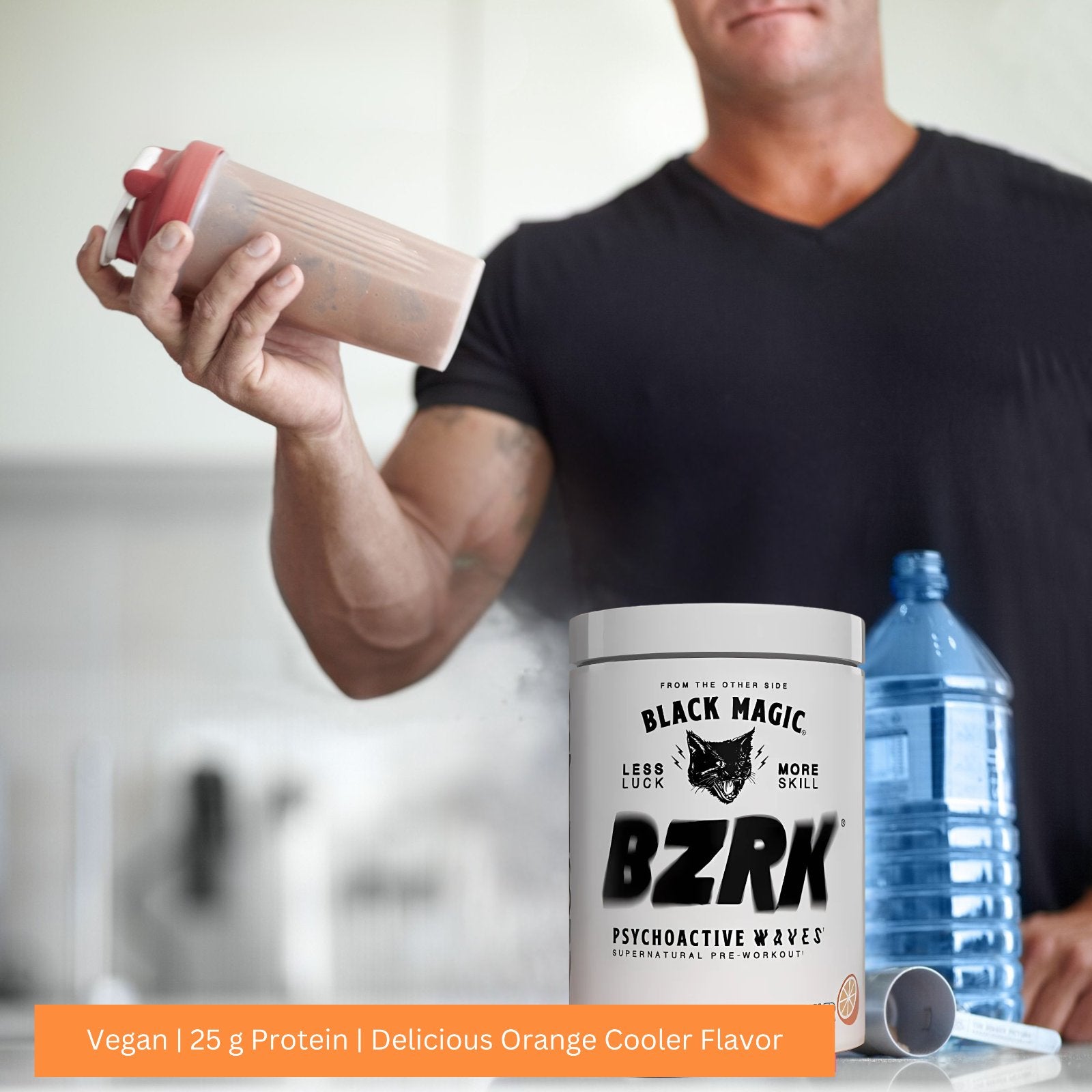 Black Magic Supply BZRK Psychoactive Waves Supernatural Pre-Workout, 487.5g - Orange Cooler Flavor - Energy Booster - 25 Servings - Pack of 1