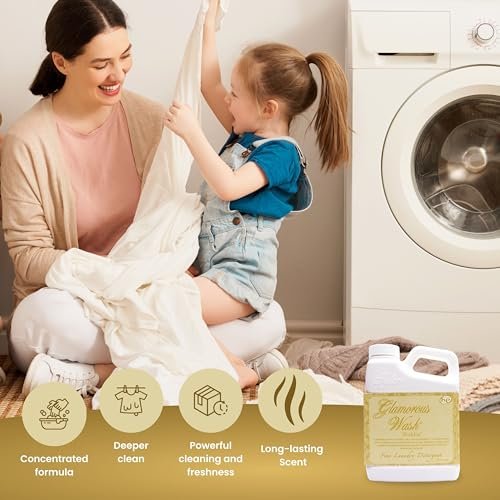 Tyler Candle Company Glamorous Wash Wishlist Scent Fine Laundry Liquid Detergent - Hand and Machine-Washable - 16 oz (454 gram) - Pack of 1 with Multi-Purpose Keychain