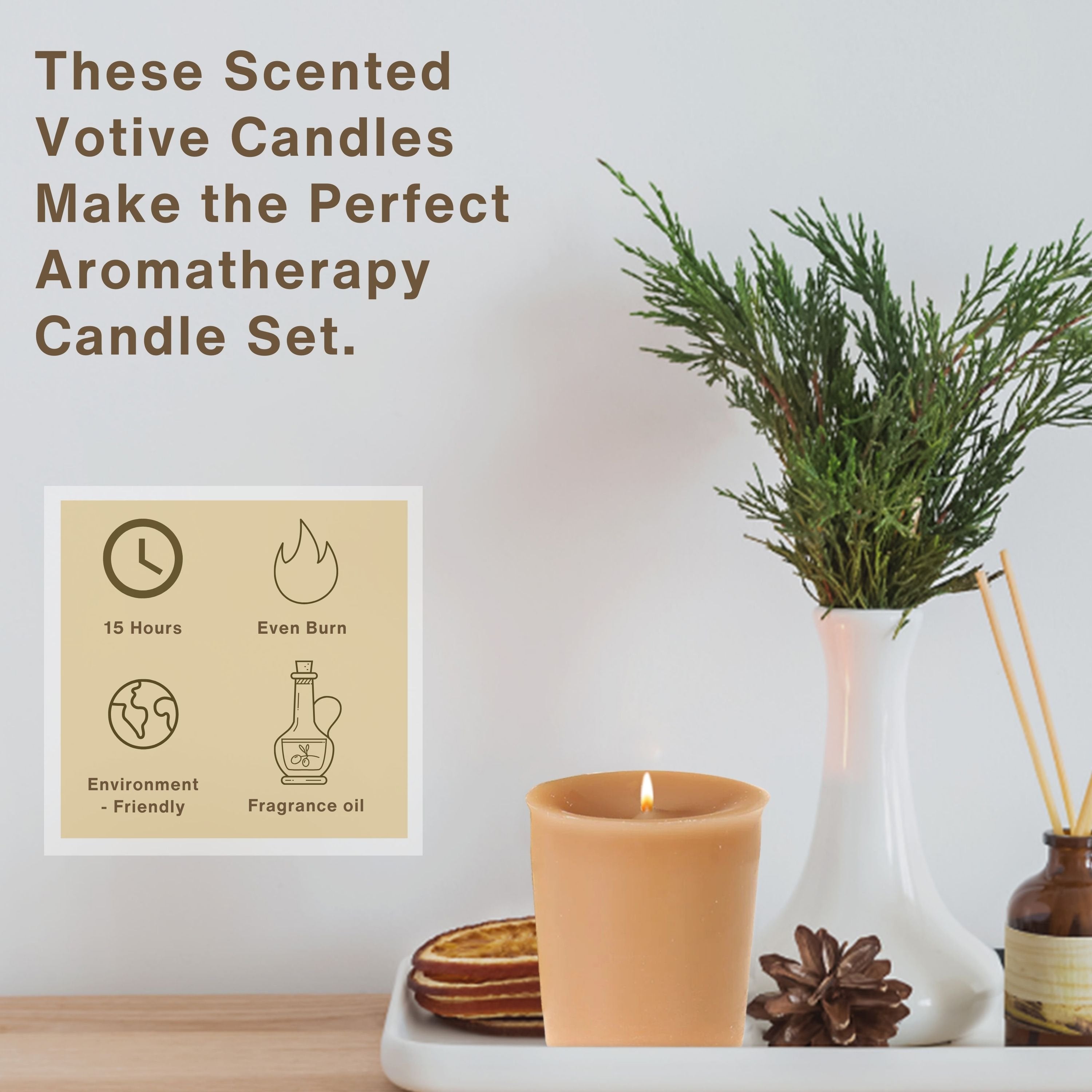 Tyler Candle Company Warm Sugar Cookie Scented Soy Wax Votive Candles - Set of 4 (2 oz Each) with Keychain