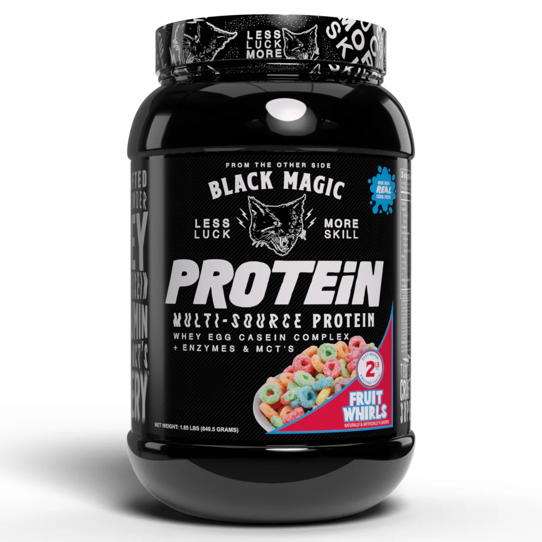 Black Magic Multi-Source Protein Powder – Whey Isolate, Egg Whites, Casein, MCTs – Muscle Growth & Recovery – High-Absorption Blend for Athletes