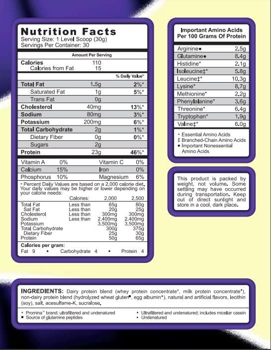Syntrax Matrix - Sustained-Release Protein Blend Powder - Kosher & Halal - Simply Vanilla (2lb Bag)