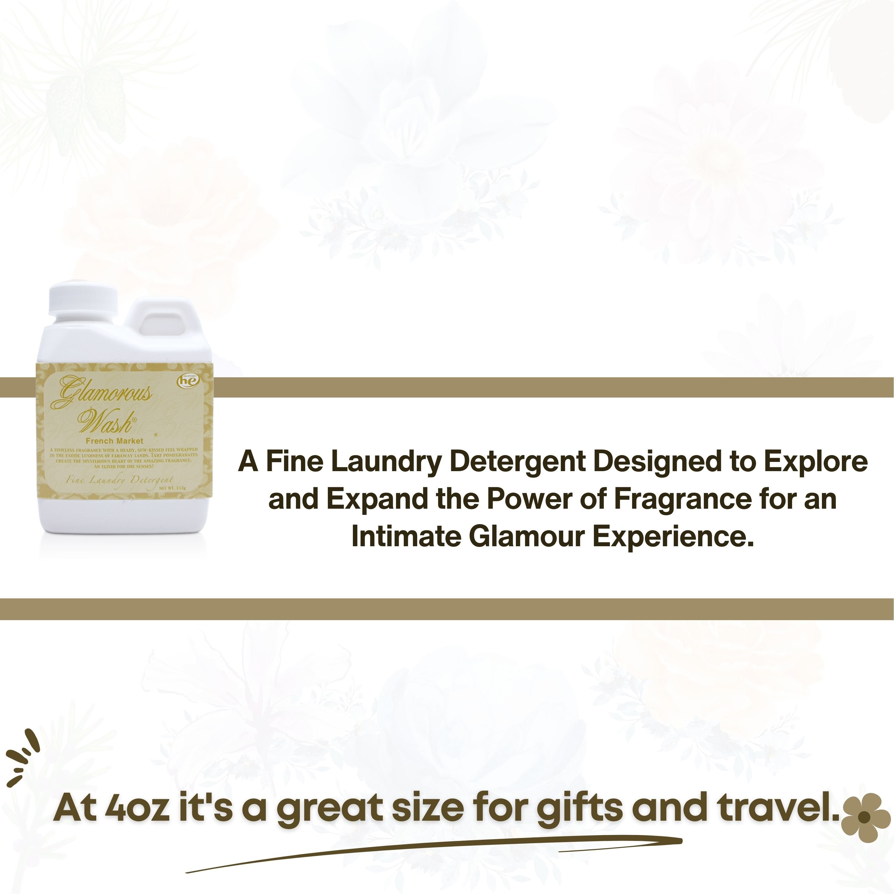 Tyler Candle Company French Market Scent Fine Liquid Laundry Detergent, 4 oz (112g) - Pack of 1 with Keychain