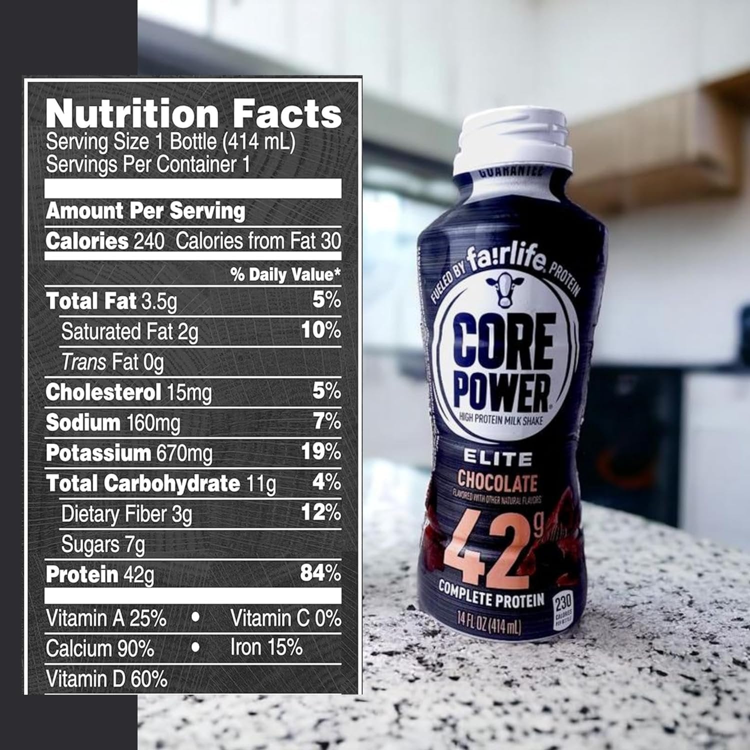 Fairlife Core Power Elite 42g High Protein Milkshake - Chocolate, Strawberry, Vanilla - Ready to Drink - 14 Fl Oz (Pack of 12)