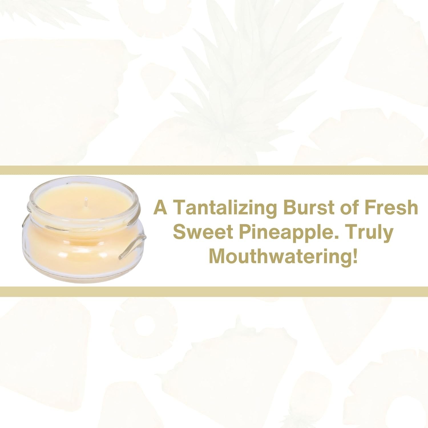 Tyler Candle Company Pineapple Crush Jar Scented Candle, 3" - 3.4oz - Burn Time Up to 25hr - with Multi-Purpose Key Chain