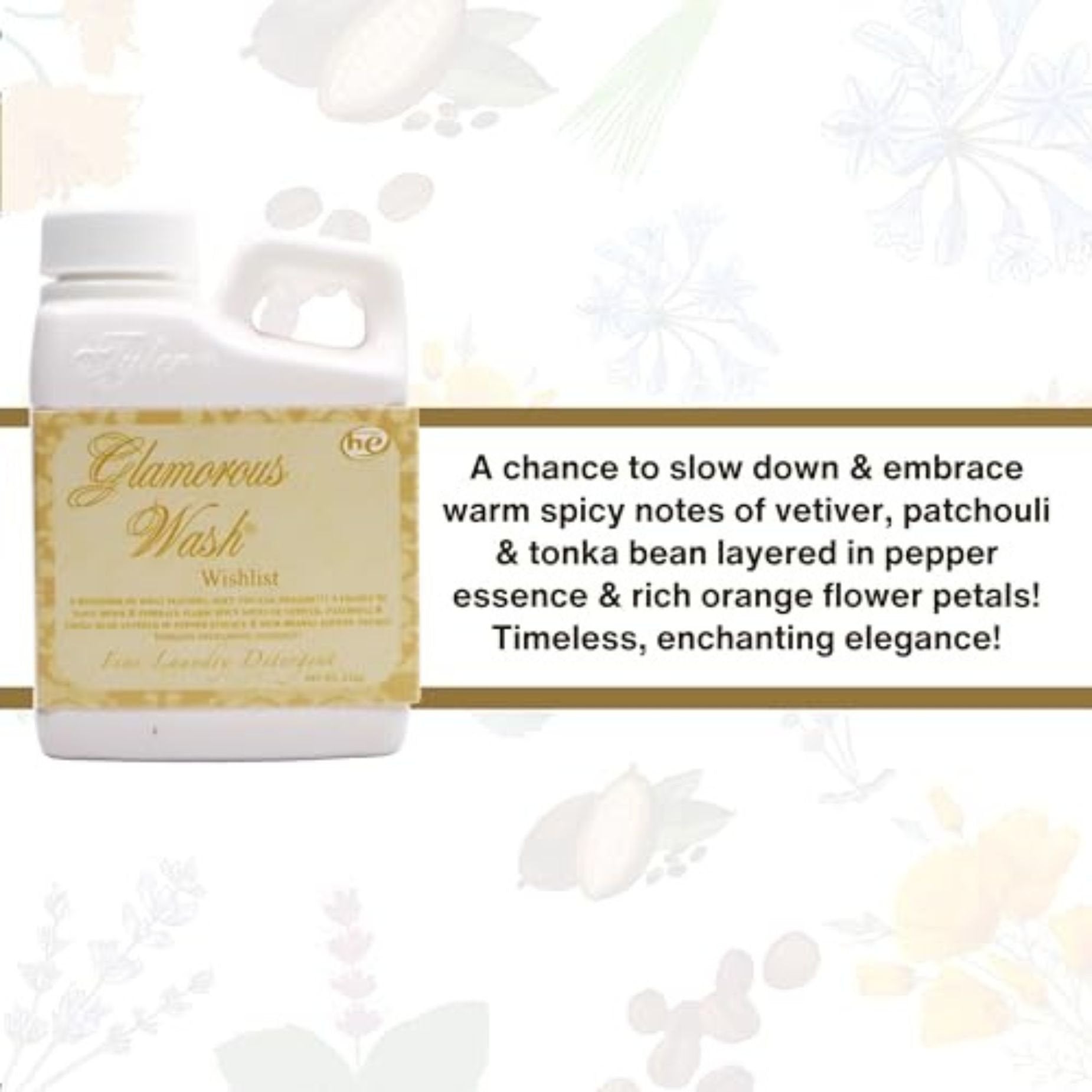 Tyler Candle Company Glamorous Wash Wishlist Scent Fine Laundry Liquid Detergent - Hand and Machine-Washable - 4 oz (112 gram) - Pack of 1 with Multi-Purpose Keychain