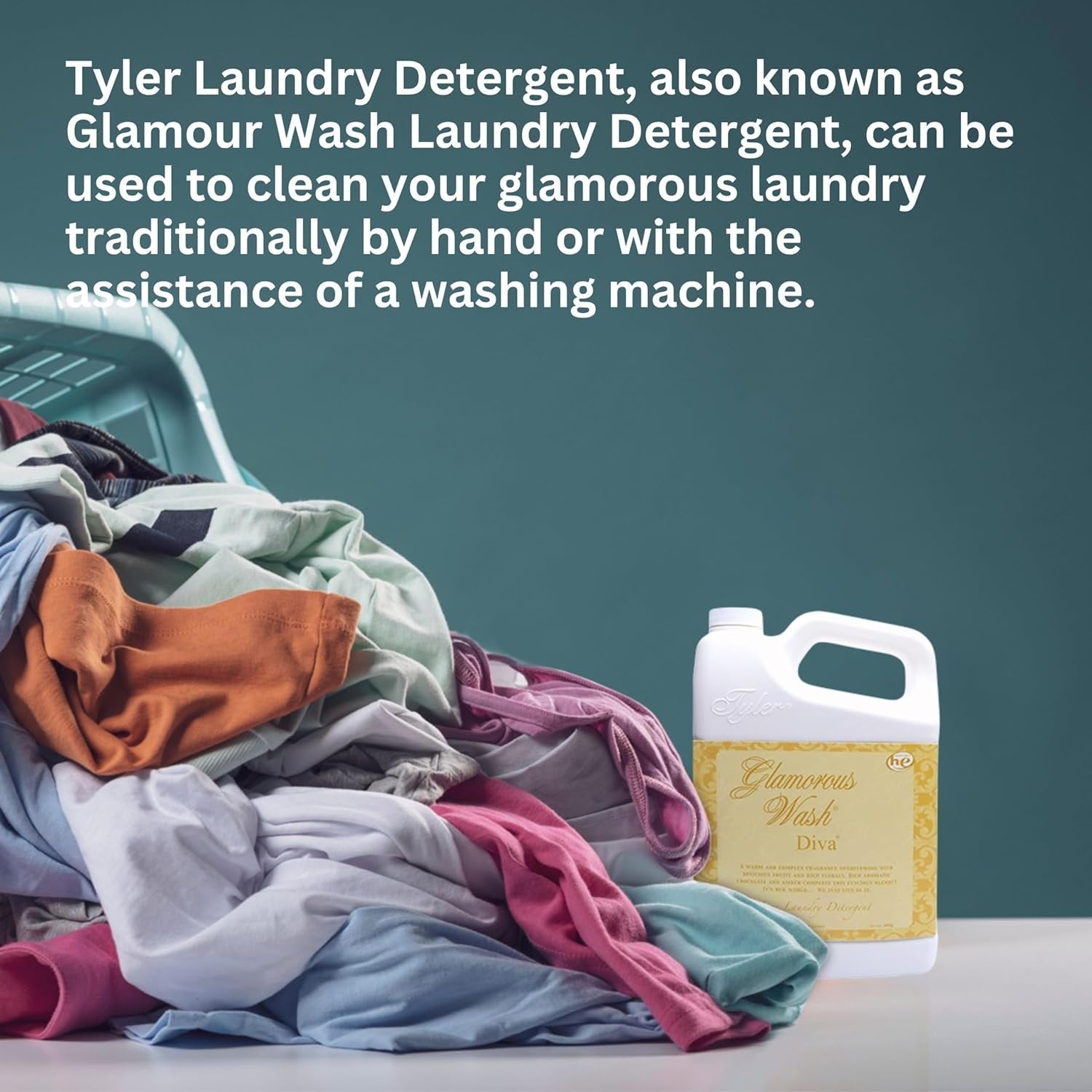 Tyler Candle Company Glamorous Wash Diva Fine Laundry Liquid Detergent - Hand and Machine Washable - 1.89 L (64oz) - Pack of 1 with Multi-Purpose Key Chain