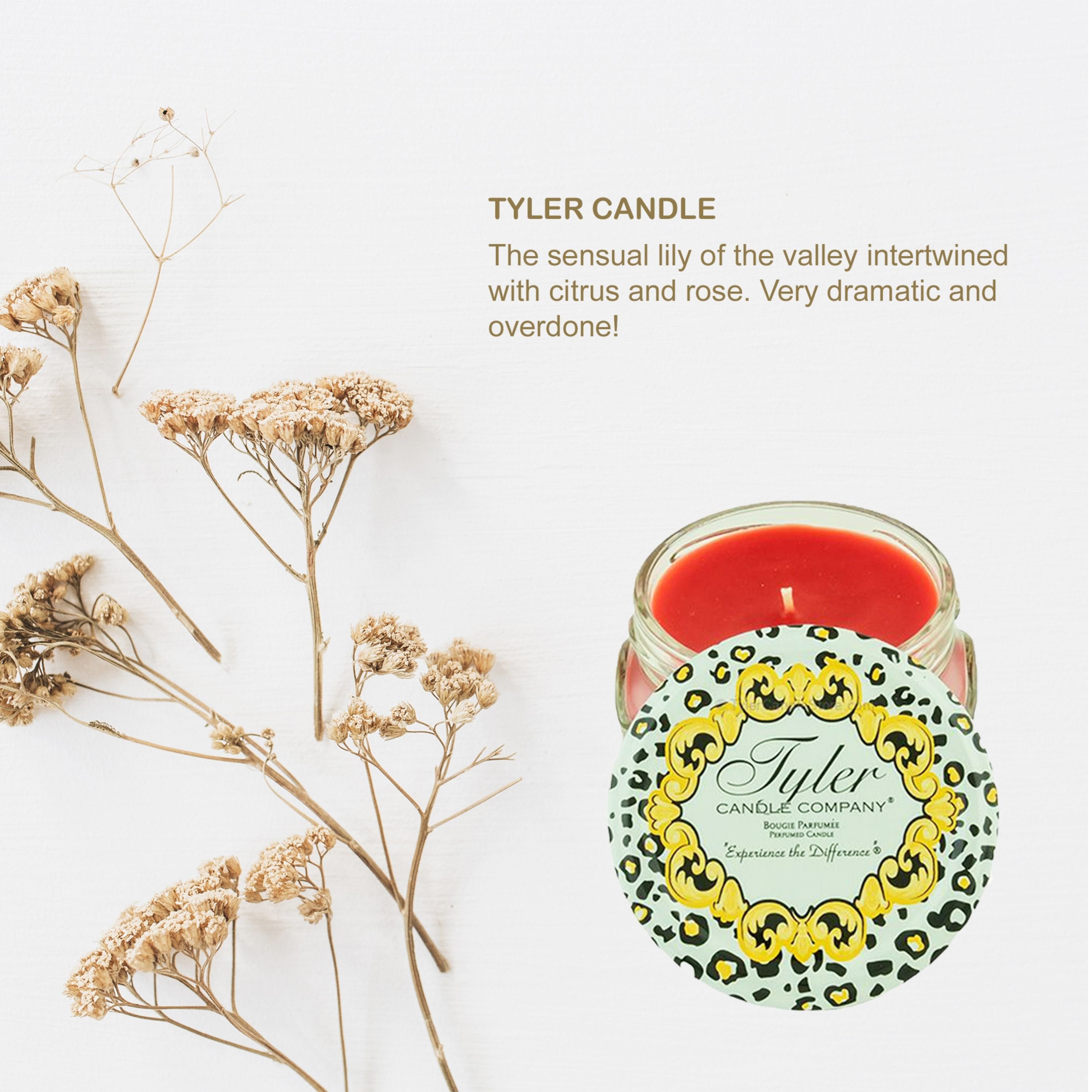 Tyler Candle Company Glamorous Gift Suite VI Kathina - Glam On Demand Linen and Room Spray Bottle, Prestige Candle, Glamorous Wash Laundry Detergent, Autoglam Air Freshener & Keychain