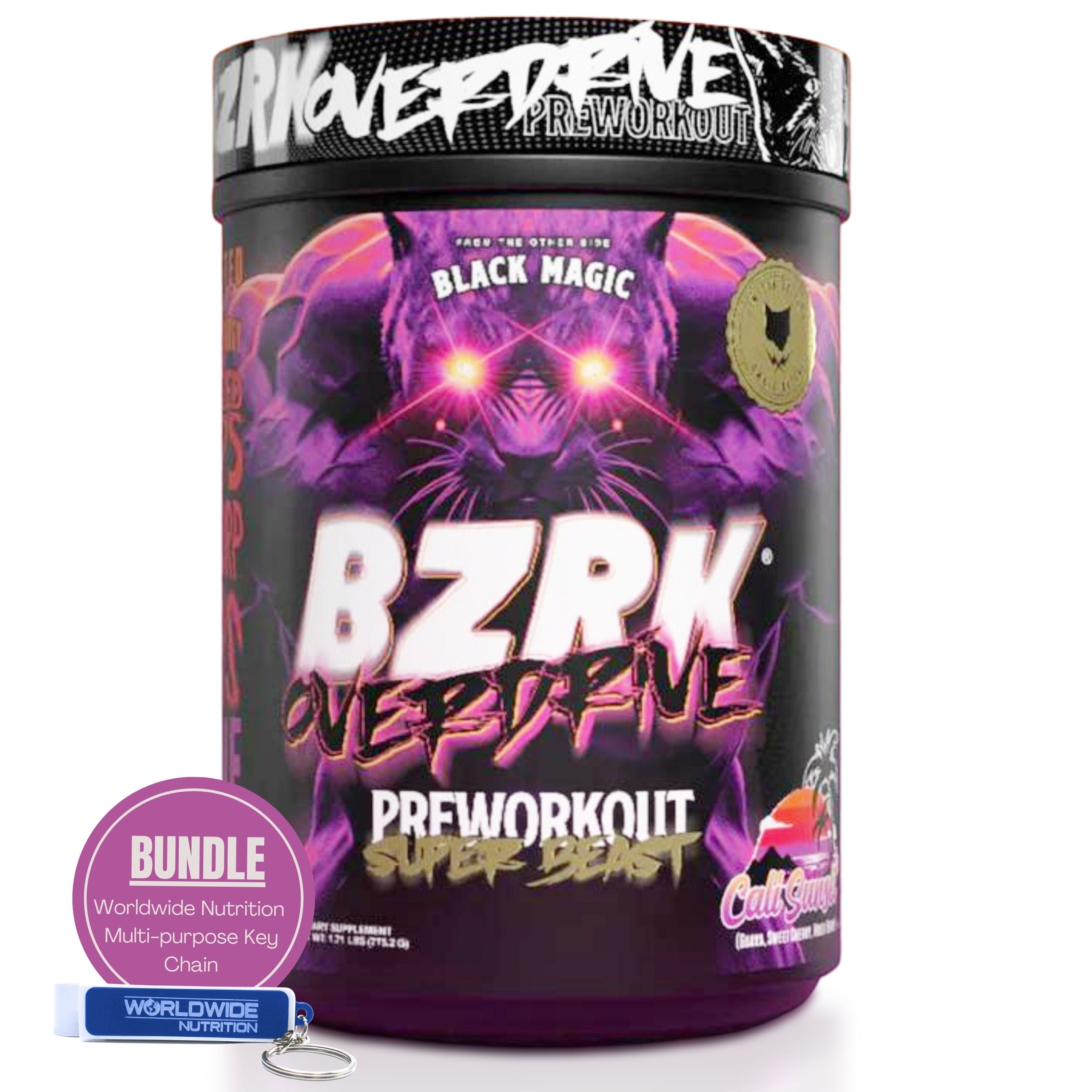 Black Magic Supply BZRK Overdrive Pre-Workout Powder, 1.7 lbs - Cali Sunset Flavor - Energy Booster - 40 Servings - Pack of 1