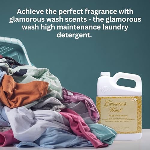 Tyler Candle Company Glamorous Wash High Maintenance Scent Fine Laundry Liquid Detergent - Phosphate-Free - Hand and Machine Washable - 1 Container of 1.89L (64 Fl Oz) with Multi-Purpose Key Chain