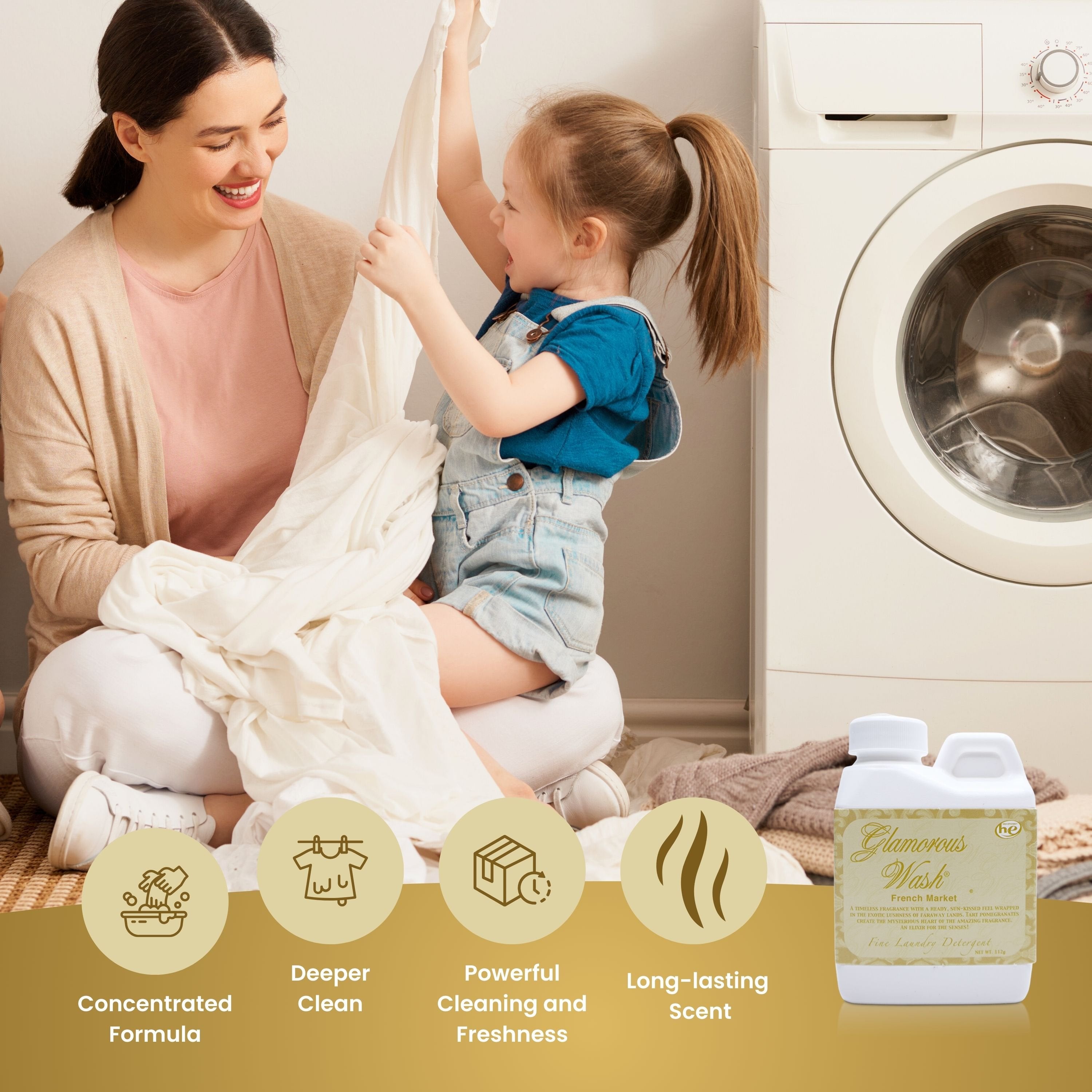 Tyler Candle Company French Market Scent Fine Liquid Laundry Detergent, 4 oz (112g) - Pack of 1 with Keychain