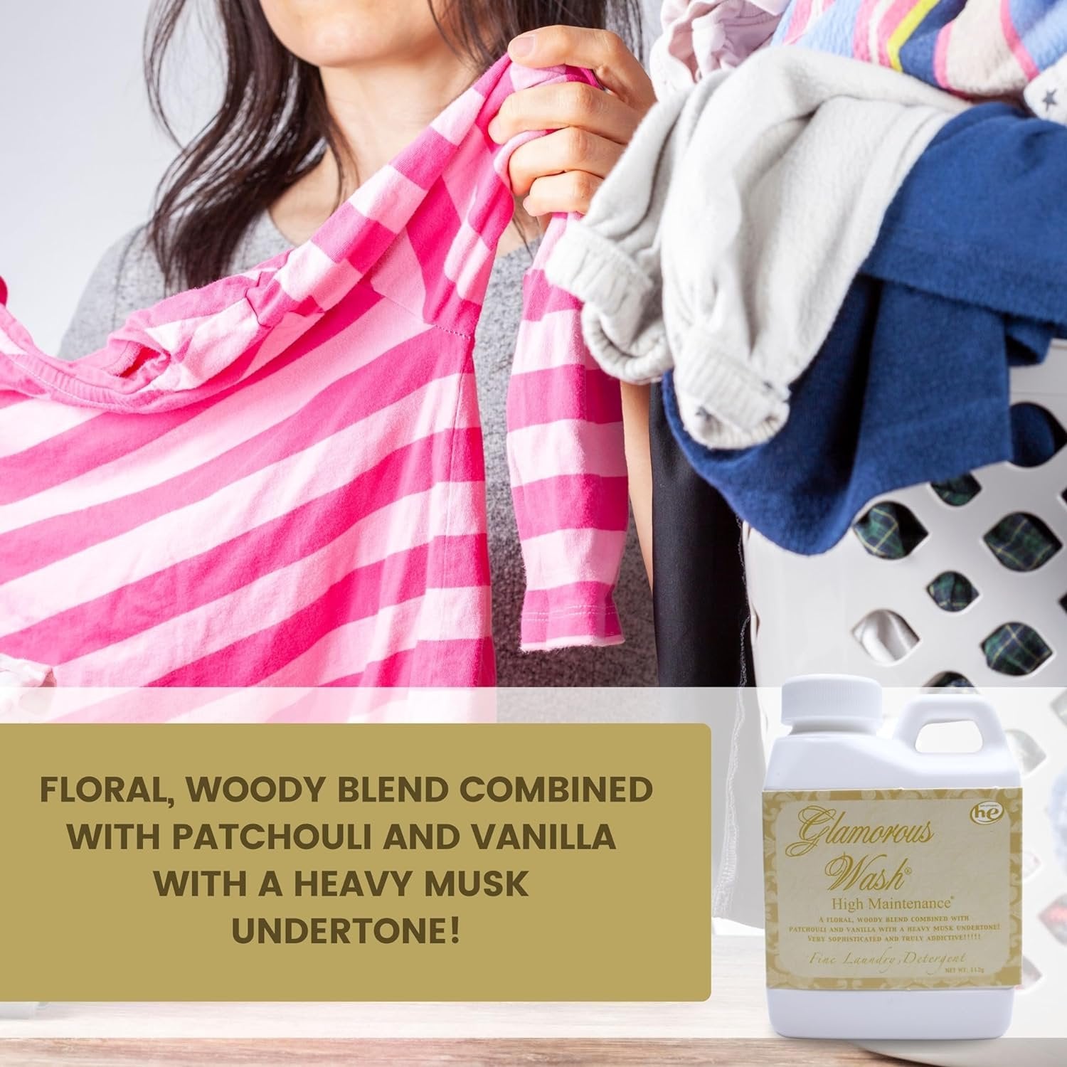 Tyler Candle Company Glamorous Wash High Maintenance Scent Fine Laundry Liquid Detergent - Hand and Machine Washable - 4 oz (112 grams) Container and Multi-Purpose Key Chain