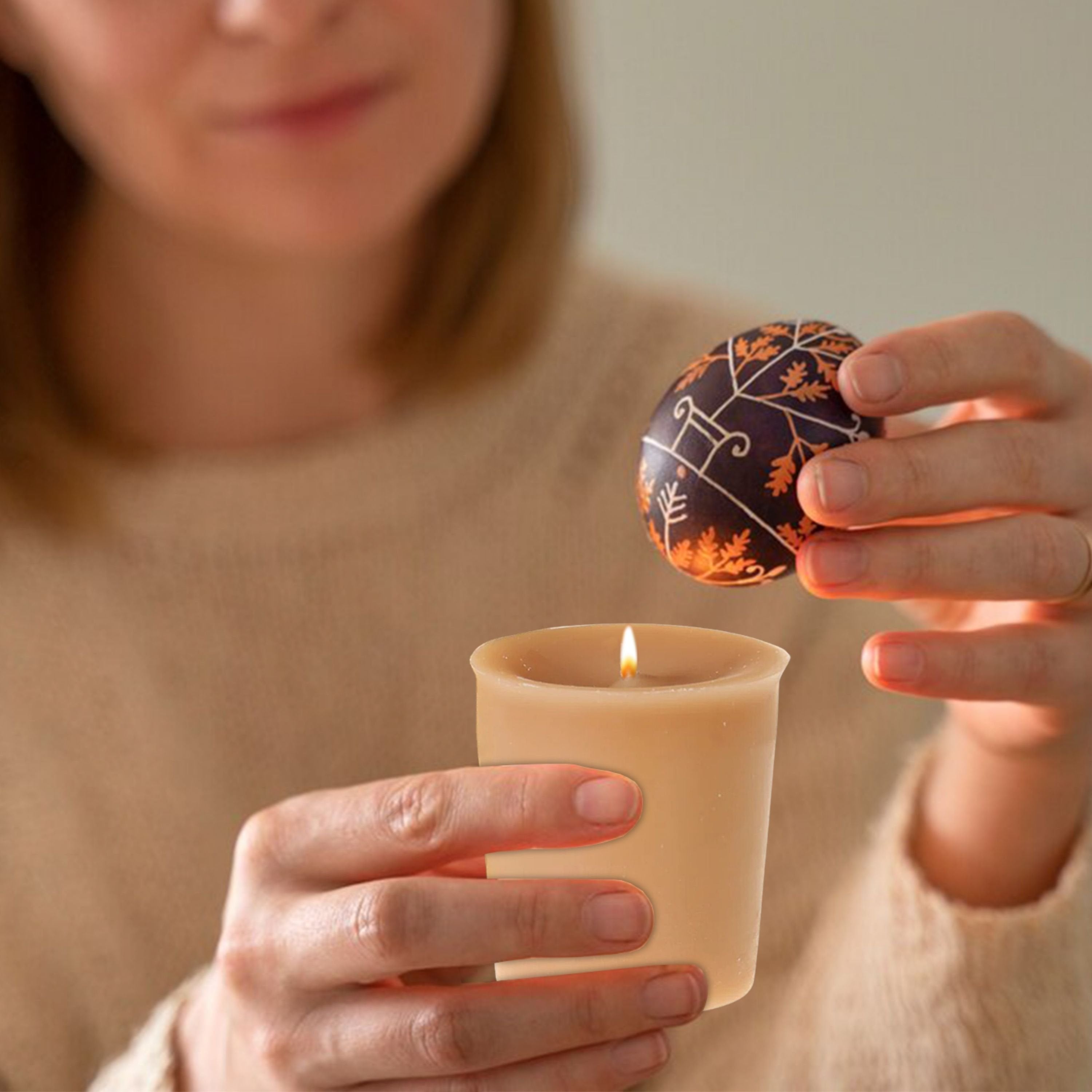 Tyler Candle Company Warm Sugar Cookie Scented Soy Wax Votive Candles - Set of 4 (2 oz Each) with Keychain