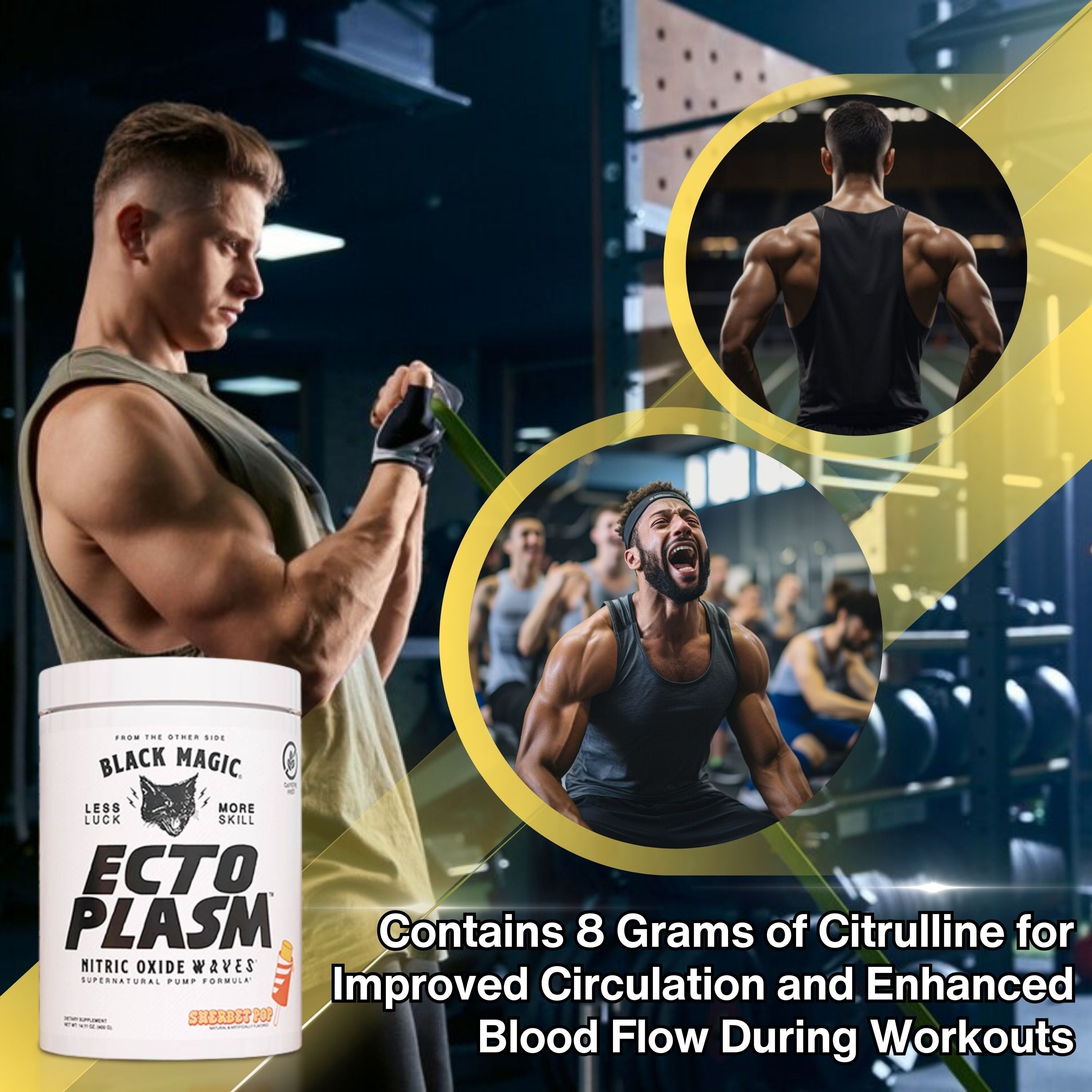 Black Magic Supply Ecto Plasm Nitric Oxide Waves - Non-Stim Pump Pre-Workout - Sherbet Pop, 400g