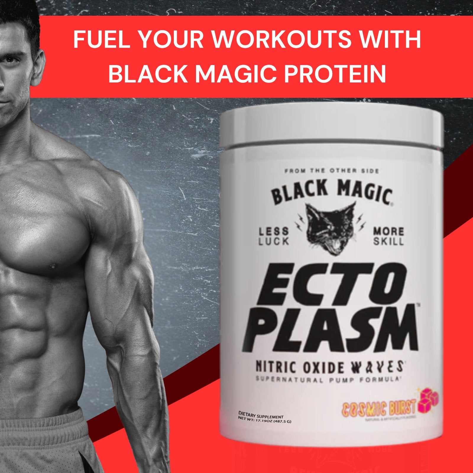 Black Magic Supply Ecto Plasm Nitric Oxide Waves Supernatural Pump Formula - Non-Stimulant Pump Igniter - Cosmic Burst Flavor - 487.5g - Pack of 1