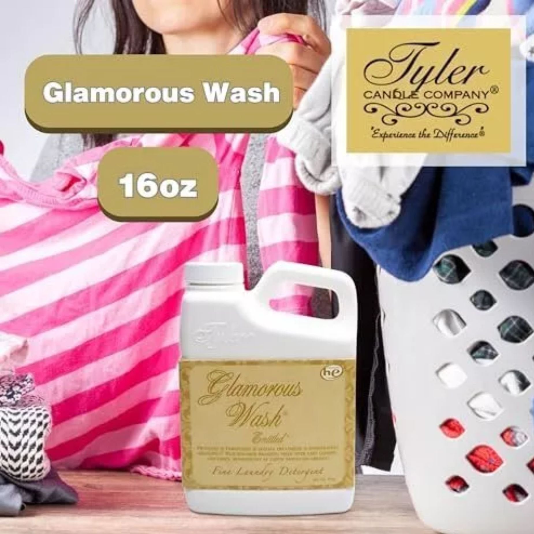 Tyler Candle Company Glamorous Wash Entitled Fine Laundry Detergent - Hand and Machine-Washing - 16 oz (454-gram) - Pack of 1 with Multi-Purpose Keychain