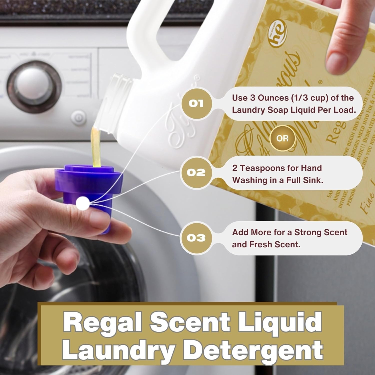 Tyler Candle Company Glamorous Wash Regal Scent Laundry Liquid Detergent - Hand and Machine Washable - 907g (32 Fl Oz) - Pack of 1 with Multi-Purpose Key Chain