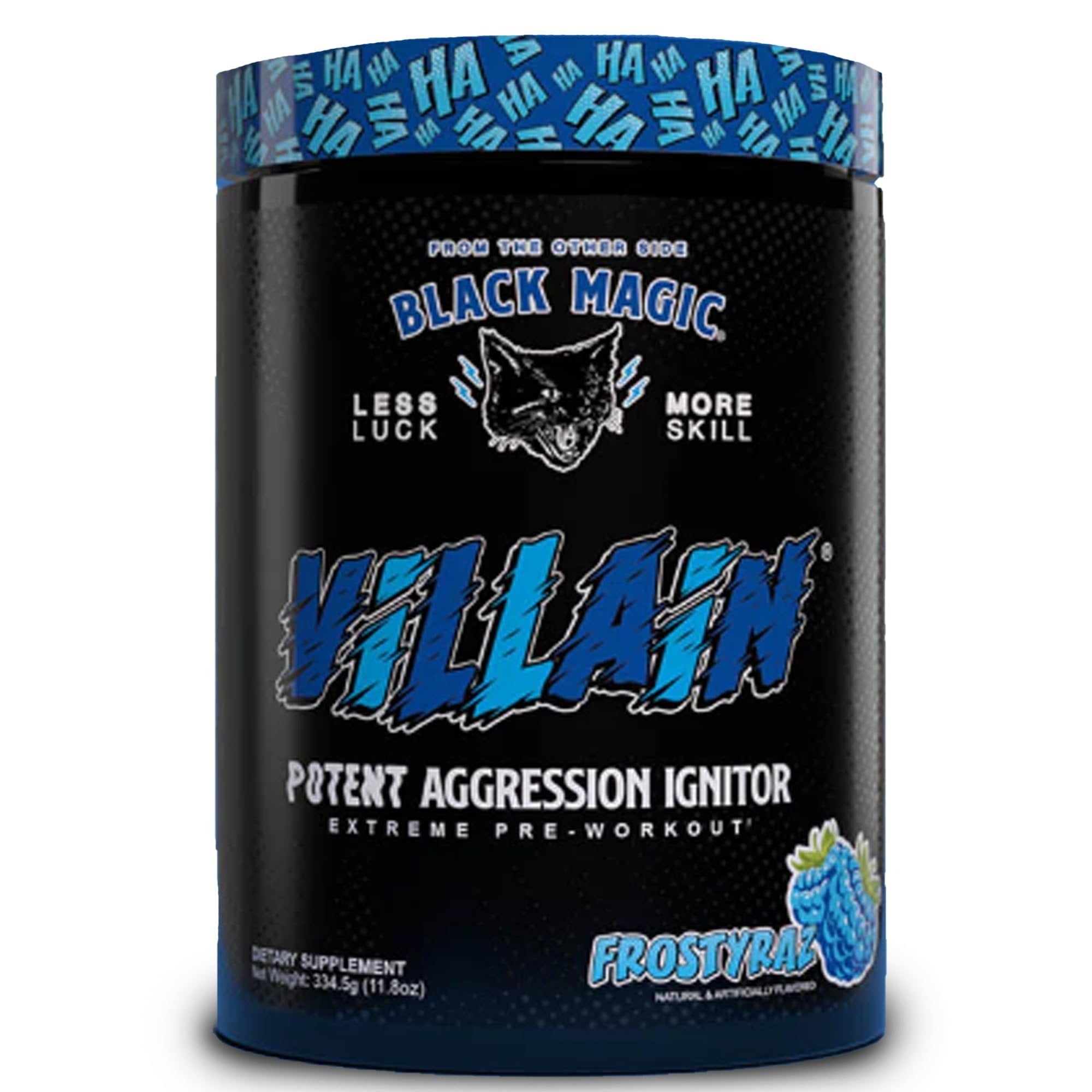 Black Magic Supply Froztyraz Villian, 11.8 oz - High-Stim Nootropic Pre-Workout - Beta-Alanine, L-Tyrosine, & Caffeine - Pack of 1 with Keychain
