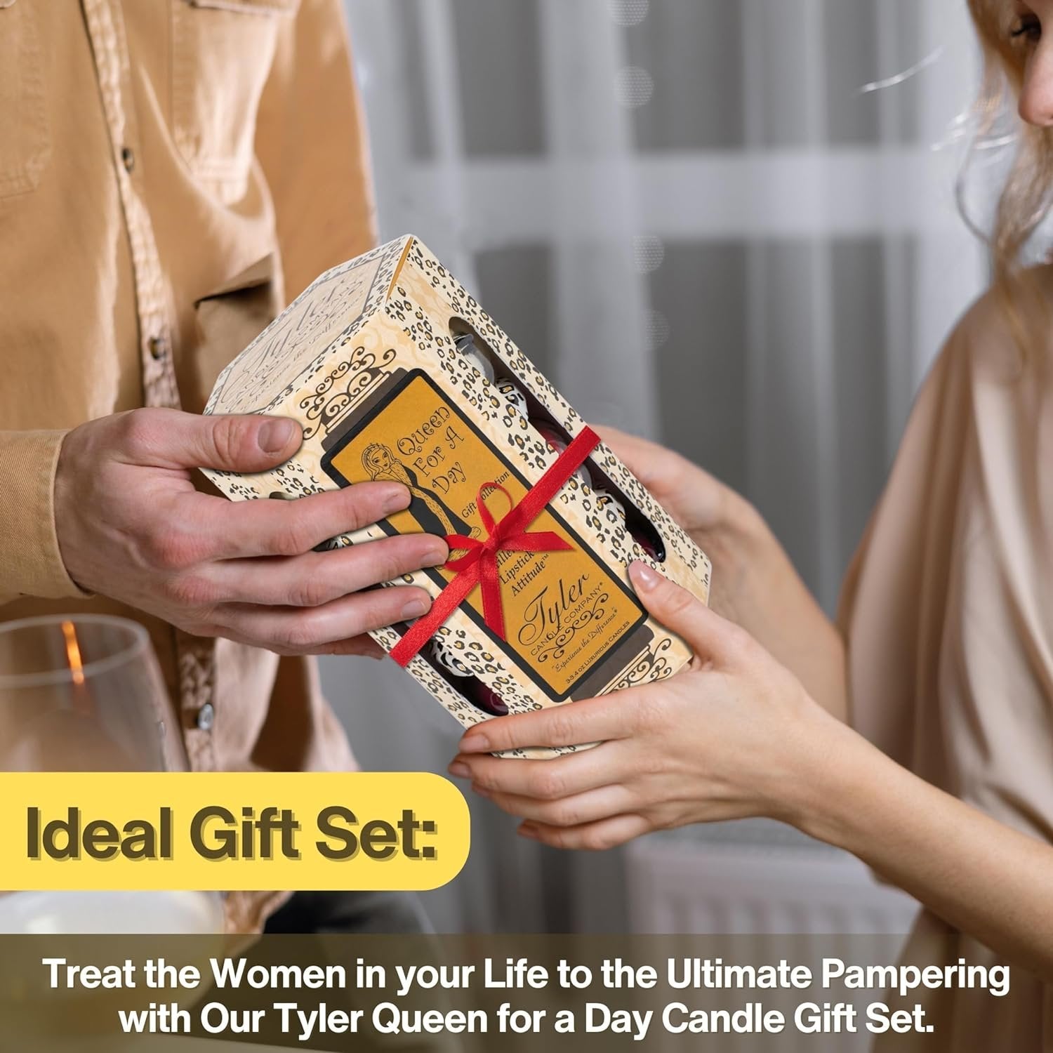 Tyler Candle Company Queen for a Day Scented Candles - Gift Collection - 3 Relaxing Soy Wax Candle Jar 3.4 oz Each and Multi-Purpose Key Chain