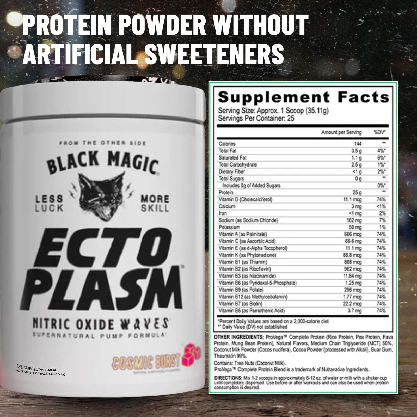 Black Magic Supply Ecto Plasm Nitric Oxide Waves Supernatural Pump Formula - Non-Stimulant Pump Igniter - Cosmic Burst Flavor - 487.5g - Pack of 1