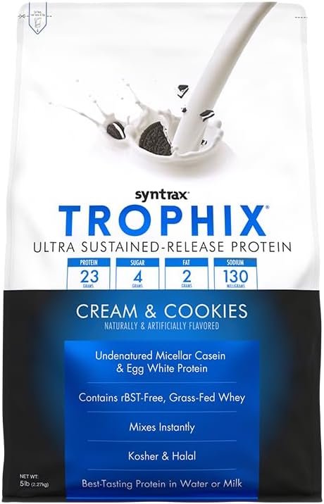 Syntrax Trophix Ultra Sustained-Release Protein Powder - Kosher & Halal - Muscle Support - 5lb