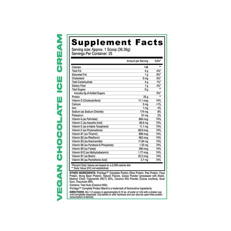 Black Magic Multi-Source Protein Powder Vegan Chocolate Ice Cream | High Protein Powder, Low Carb, Low Sugar | Whey, Egg & Casein Blend - 2 LB