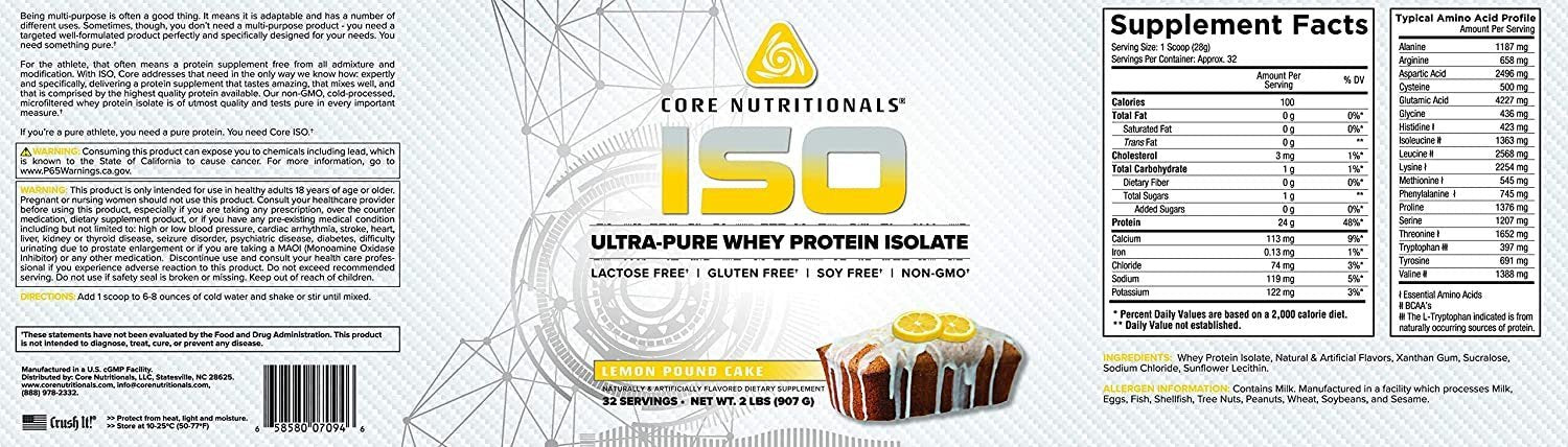 Core Nutritionals Ultra-Pure Isolate Whey Protein