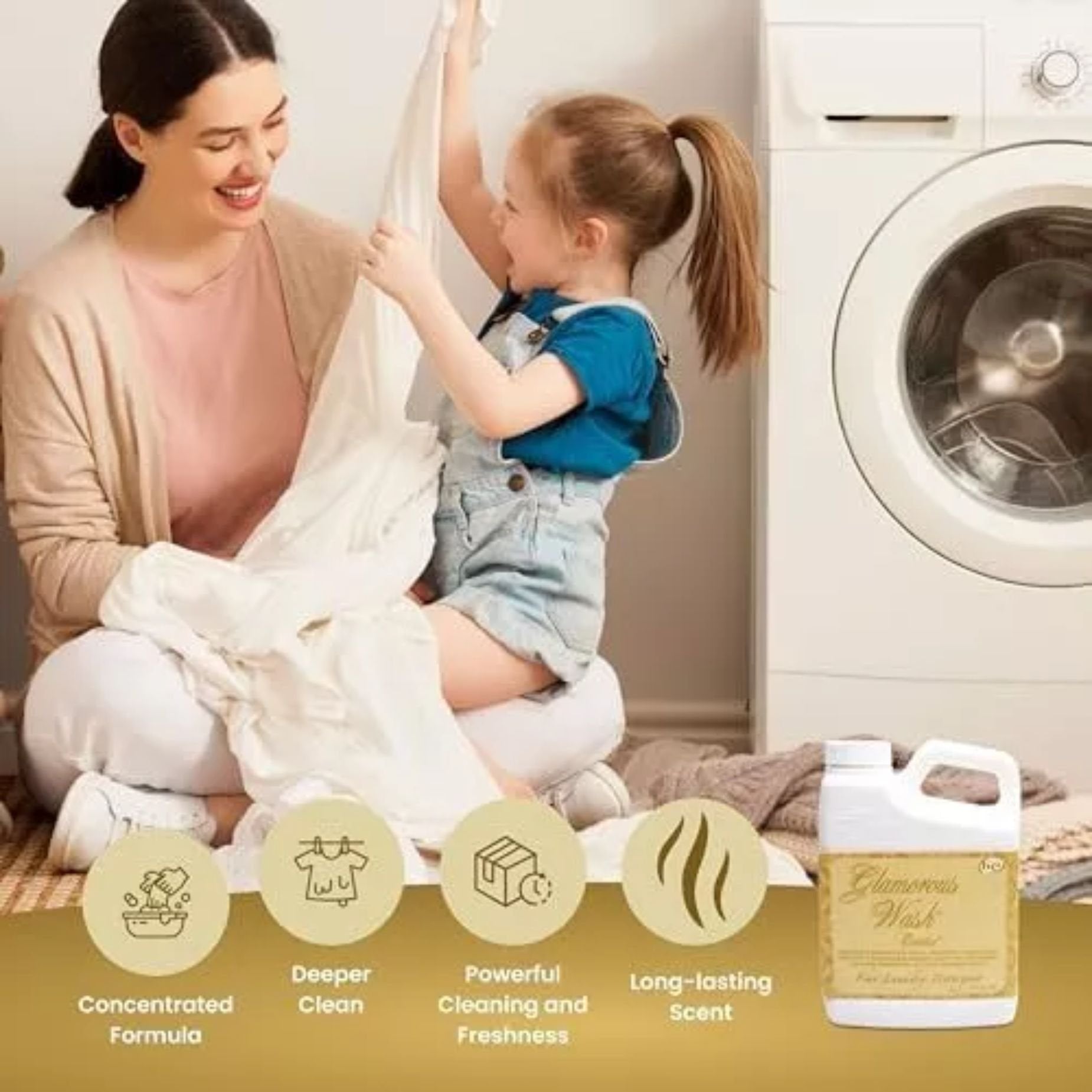 Tyler Candle Company Glamorous Wash Entitled Fine Laundry Detergent - Hand and Machine-Washing - 16 oz (454-gram) - Pack of 1 with Multi-Purpose Keychain