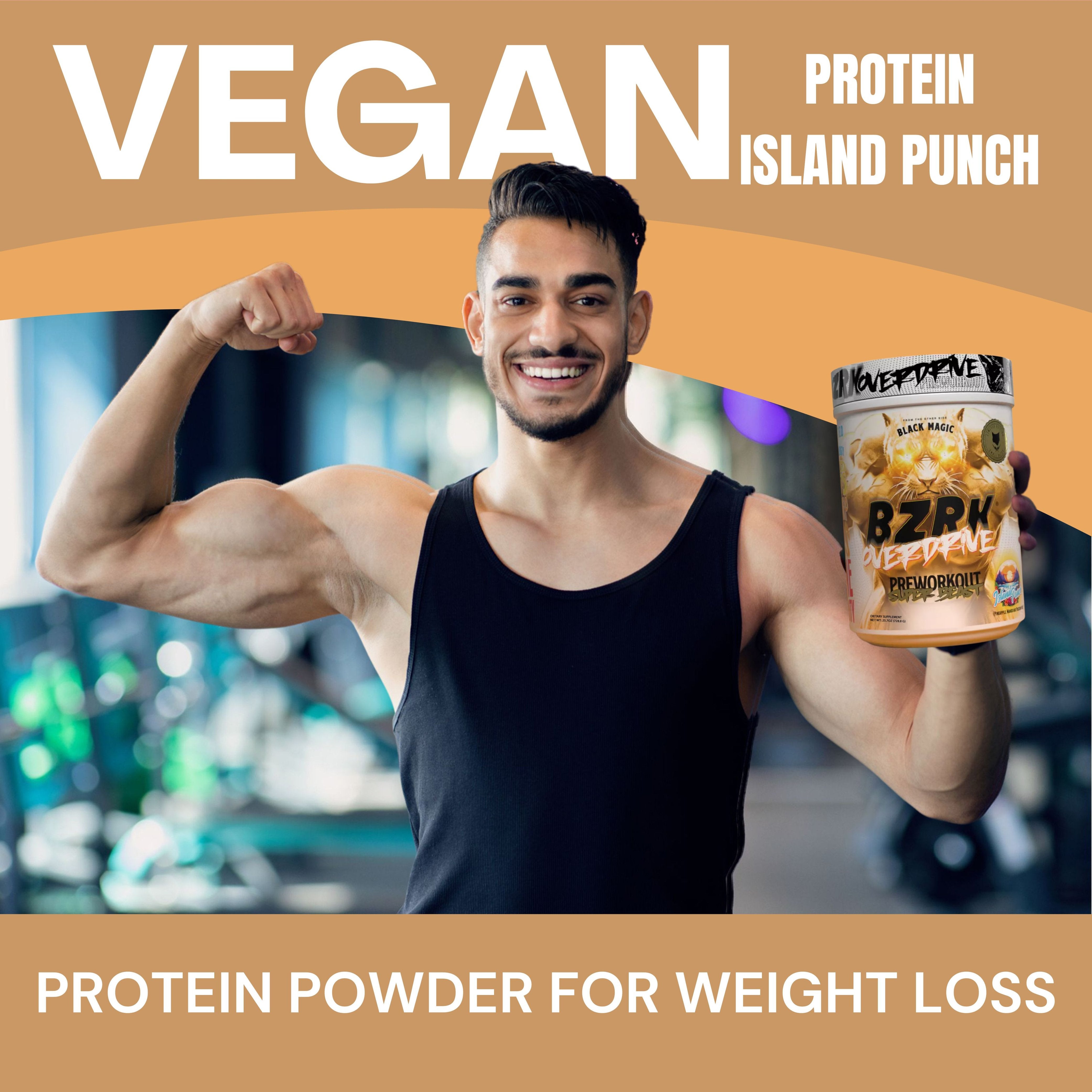 Black Magic Supply BZRK Overdrive Pre-Workout Super Beast Powder, 728.8g - Island Punch Flavor - Energy Booster - Pack of 1