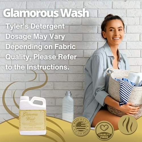 Tyler Candle Company Glamorous Wash Wishlist Scent Fine Laundry Liquid Detergent - Hand and Machine-Washable - 16 oz (454 gram) - Pack of 1 with Multi-Purpose Keychain