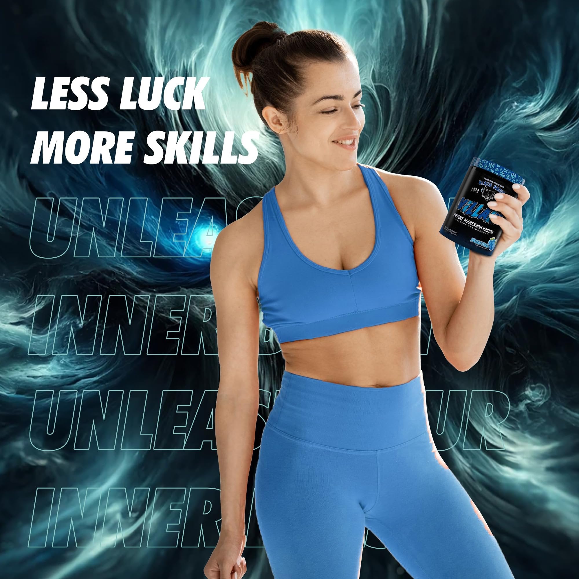 Black Magic Supply Froztyraz Villian, 11.8 oz - High-Stim Nootropic Pre-Workout - Beta-Alanine, L-Tyrosine, & Caffeine - Pack of 1 with Keychain