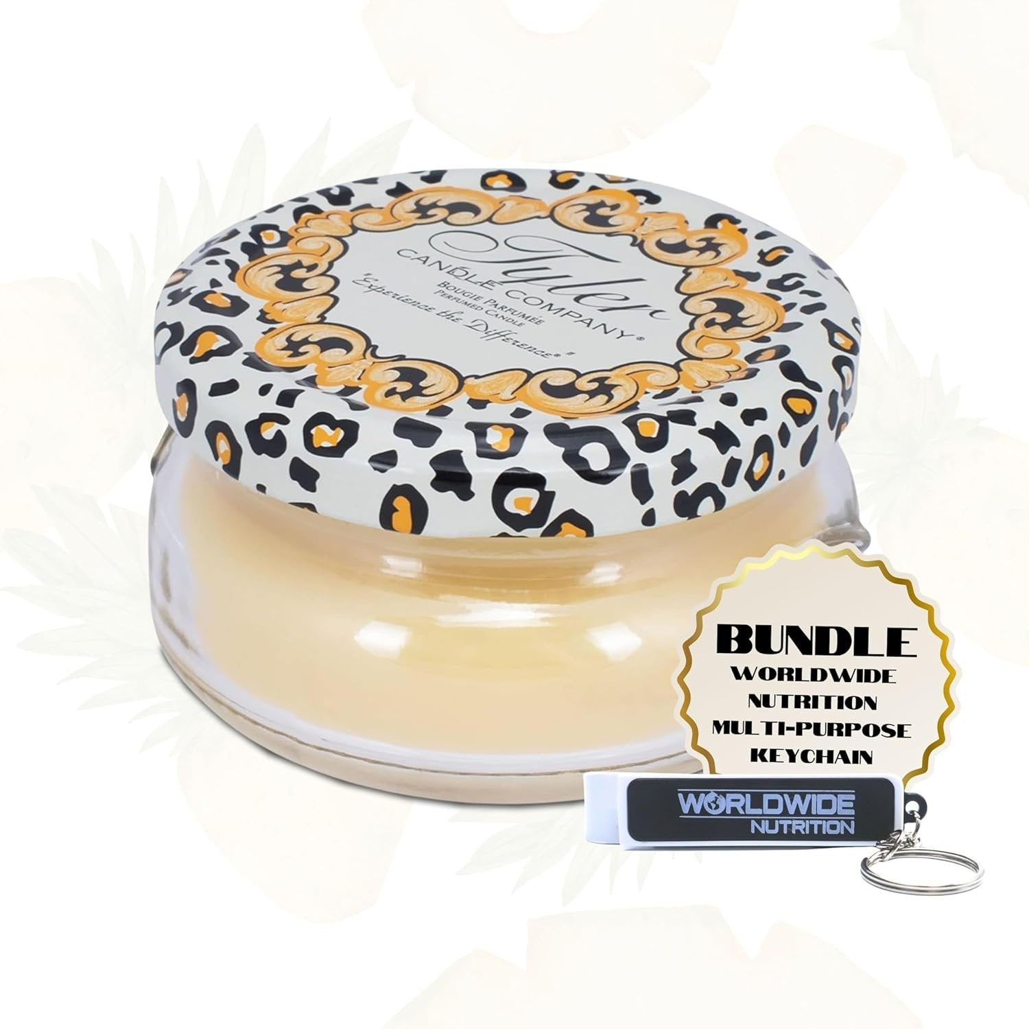 Tyler Candle Company Pineapple Crush Jar Scented Candle, 3" - 3.4oz - Burn Time Up to 25hr - with Multi-Purpose Key Chain