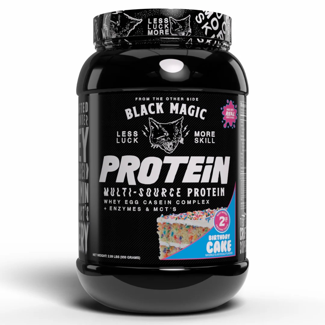 Black Magic Multi-Source Protein Powder – Whey Isolate, Egg Whites, Casein, MCTs – Muscle Growth & Recovery – High-Absorption Blend for Athletes