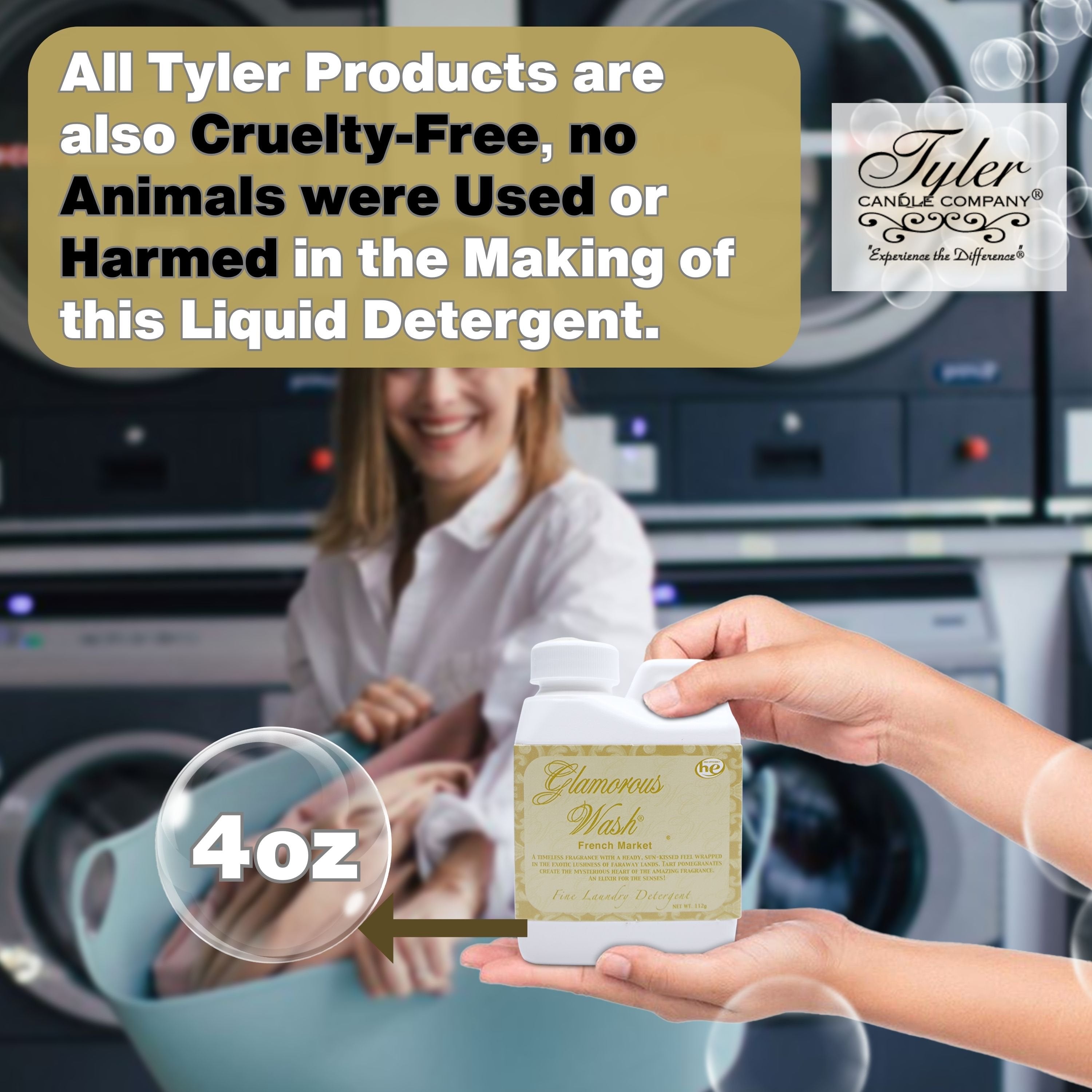 Tyler Candle Company French Market Scent Fine Liquid Laundry Detergent, 4 oz (112g) - Pack of 1 with Keychain