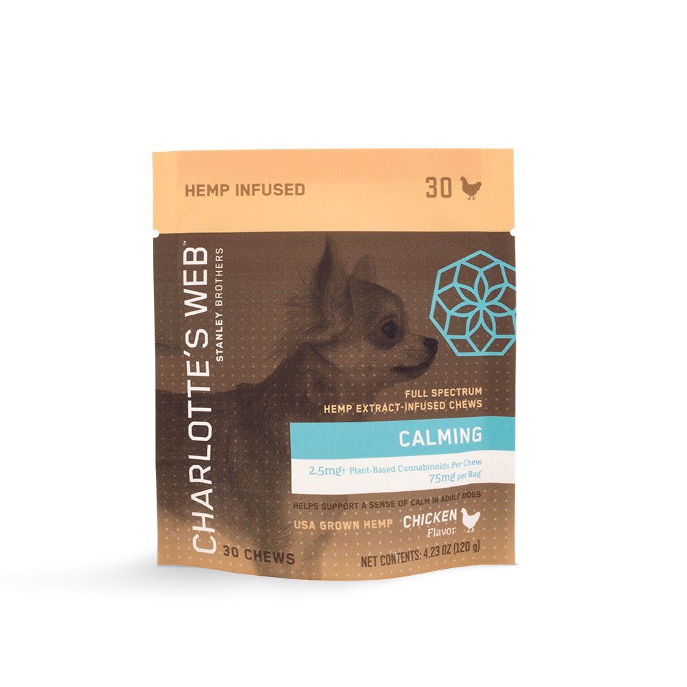 Charlotte's Web Full - Spectrum CBD Hemp Extract-Infused Pet Chews - Calming - Chicken Flavor - 30 Chews - Pack of 1